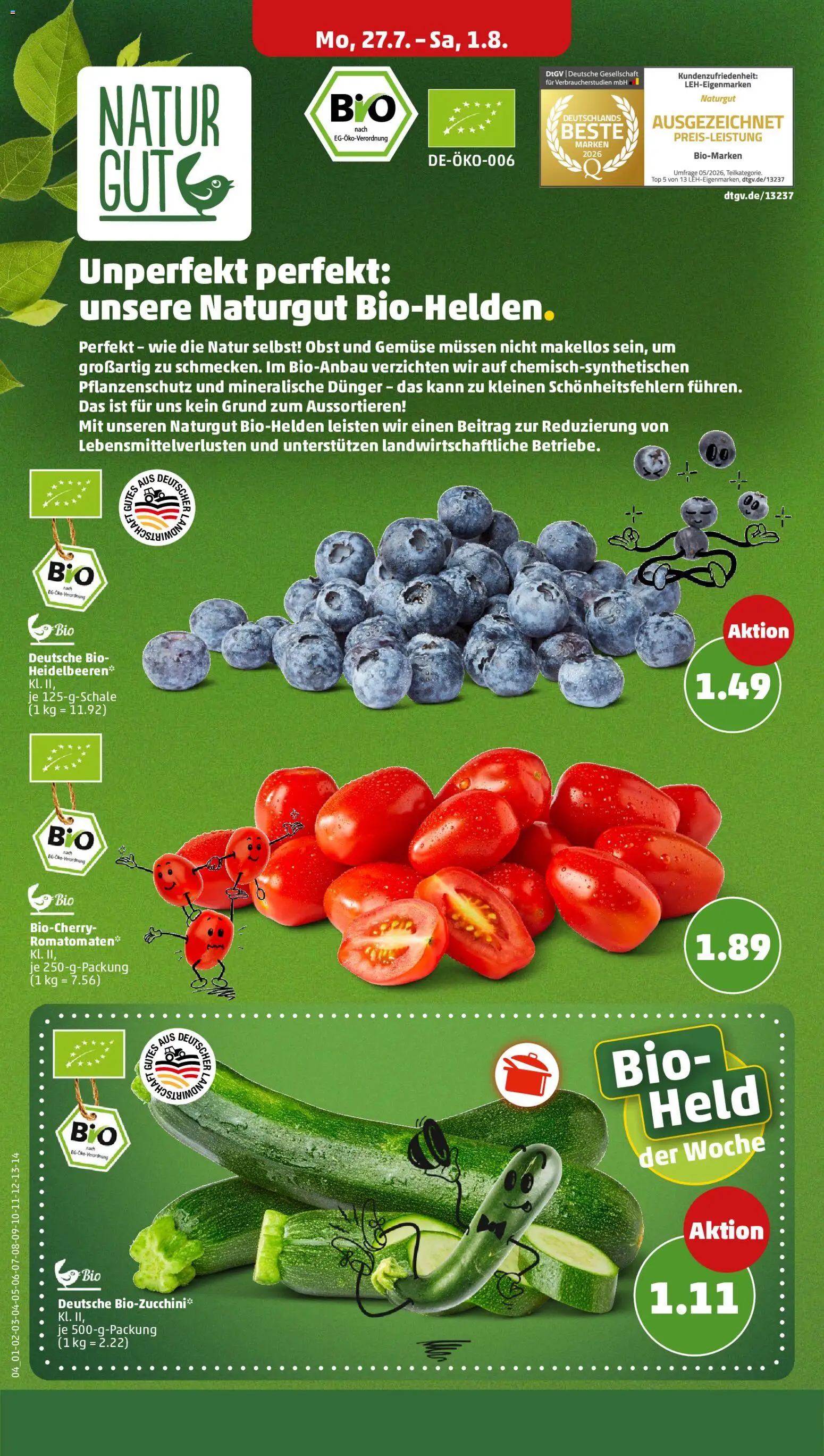 Penny Prospekt – gültig ab 27.07.2026 | Seite: 8 | Produkte: Heidelbeeren, Gemüse, Obst, Zucchini