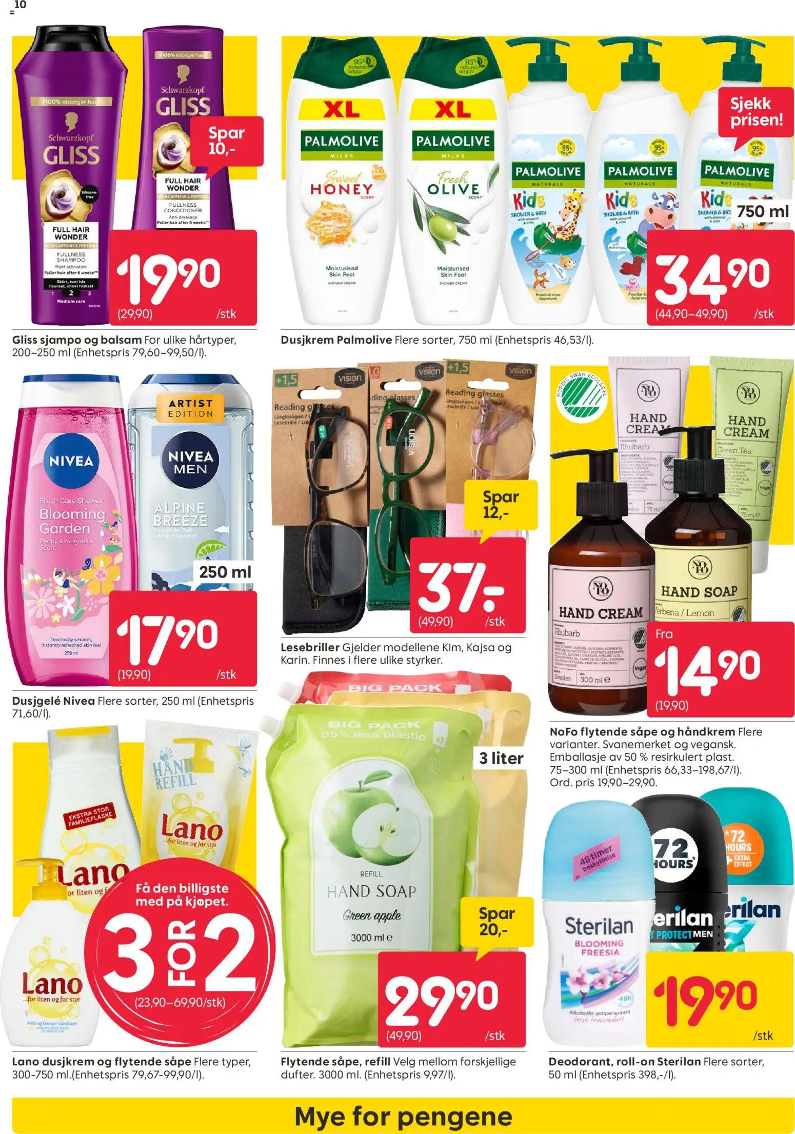 {H1} | Side: 10 | Produkter: Håndkrem, Dusjgelé, Duft, Shampoo