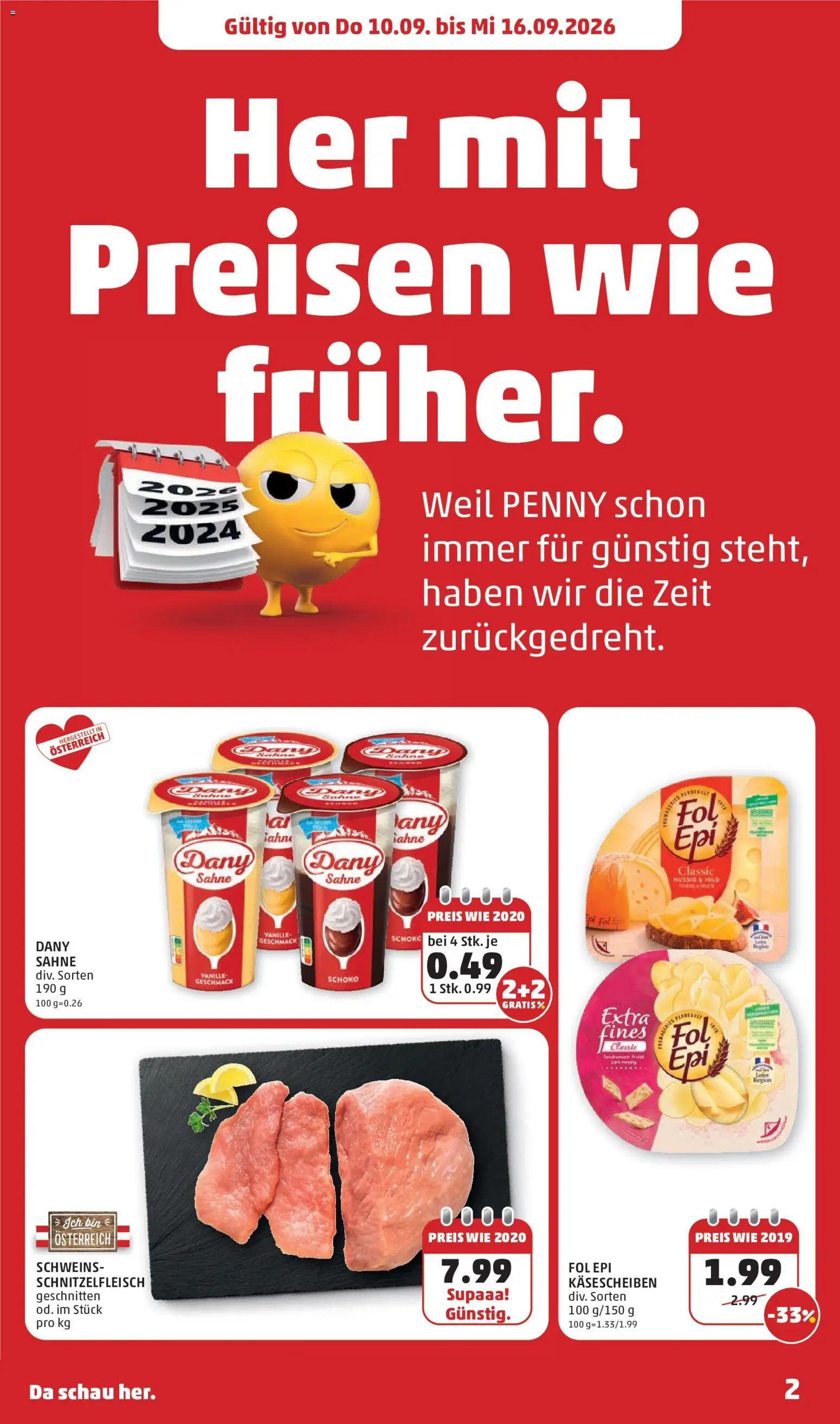 Penny Markt Flugblatt gültig ab 10.09.2026 | Seite: 2 | Produkte: Sahne, Vanille