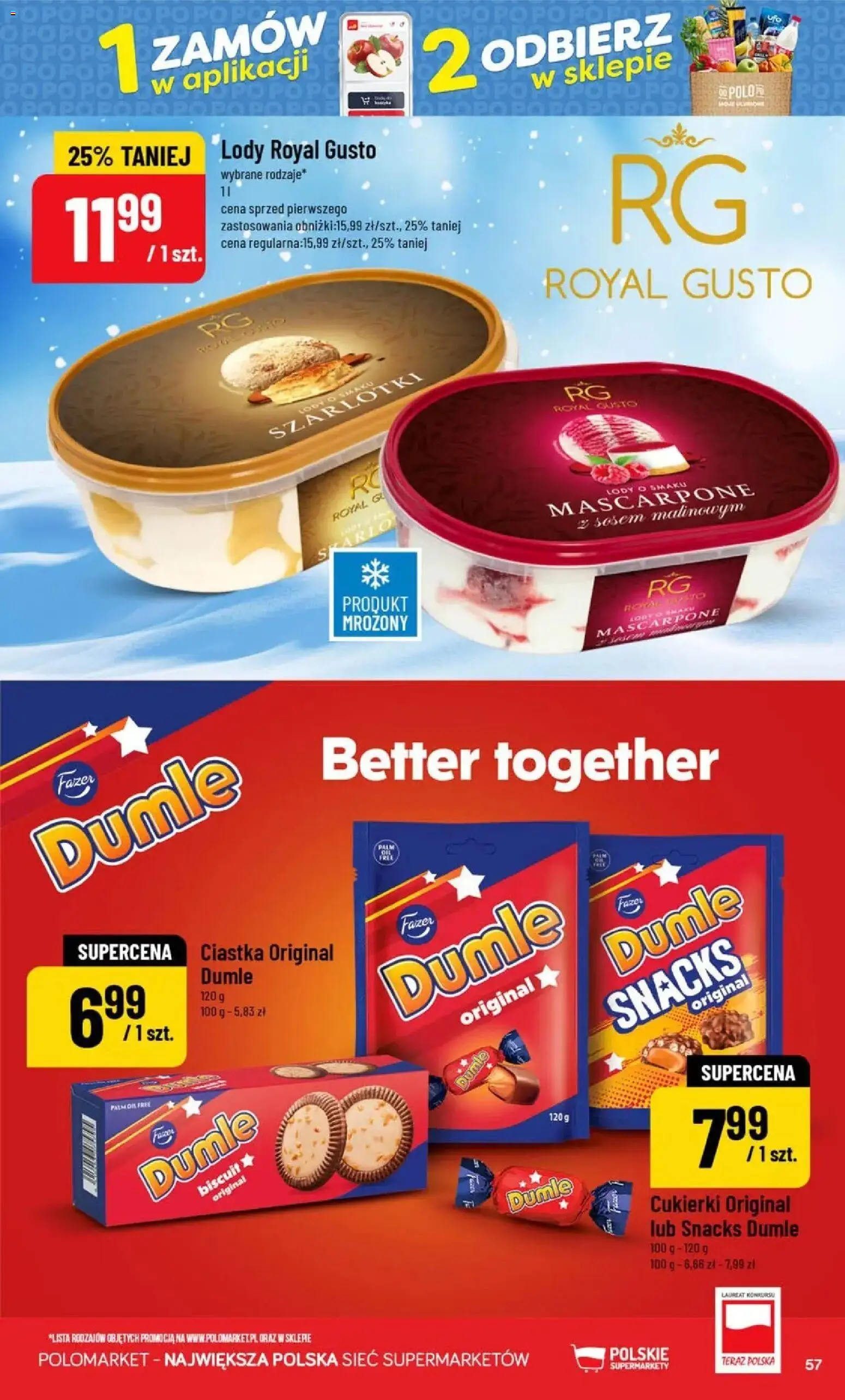 Nowa POLOmarket gazetka od jutra 23.09.2026 | Strona: 57 | Produkty: Mascarpone, Cukierki, Ciastka, Lody