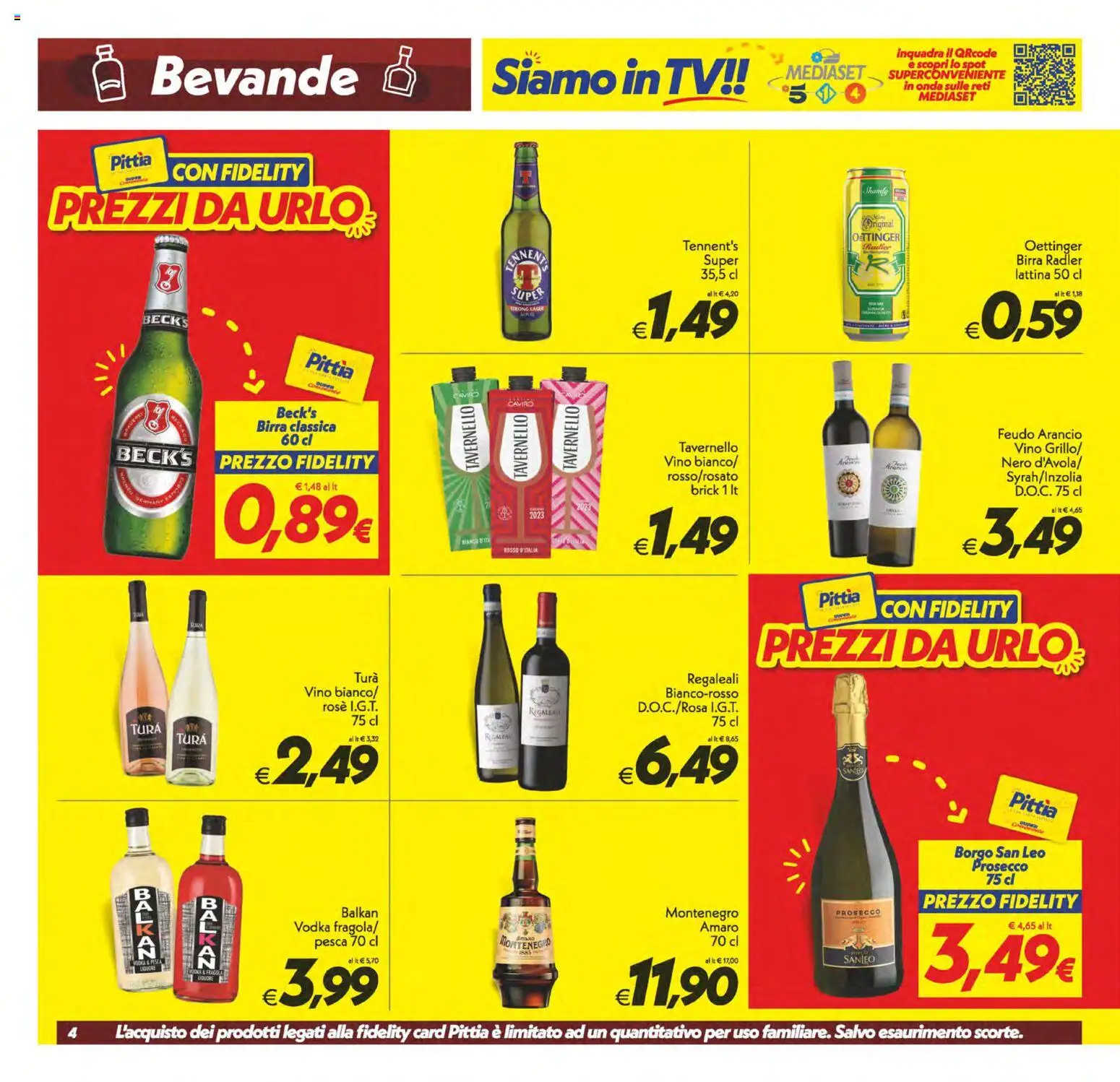 Volantino SuperConveniente del 29.05.2026 | Pagina: 4 | Prodotti: Tennent's, Birra, Pesca, TV