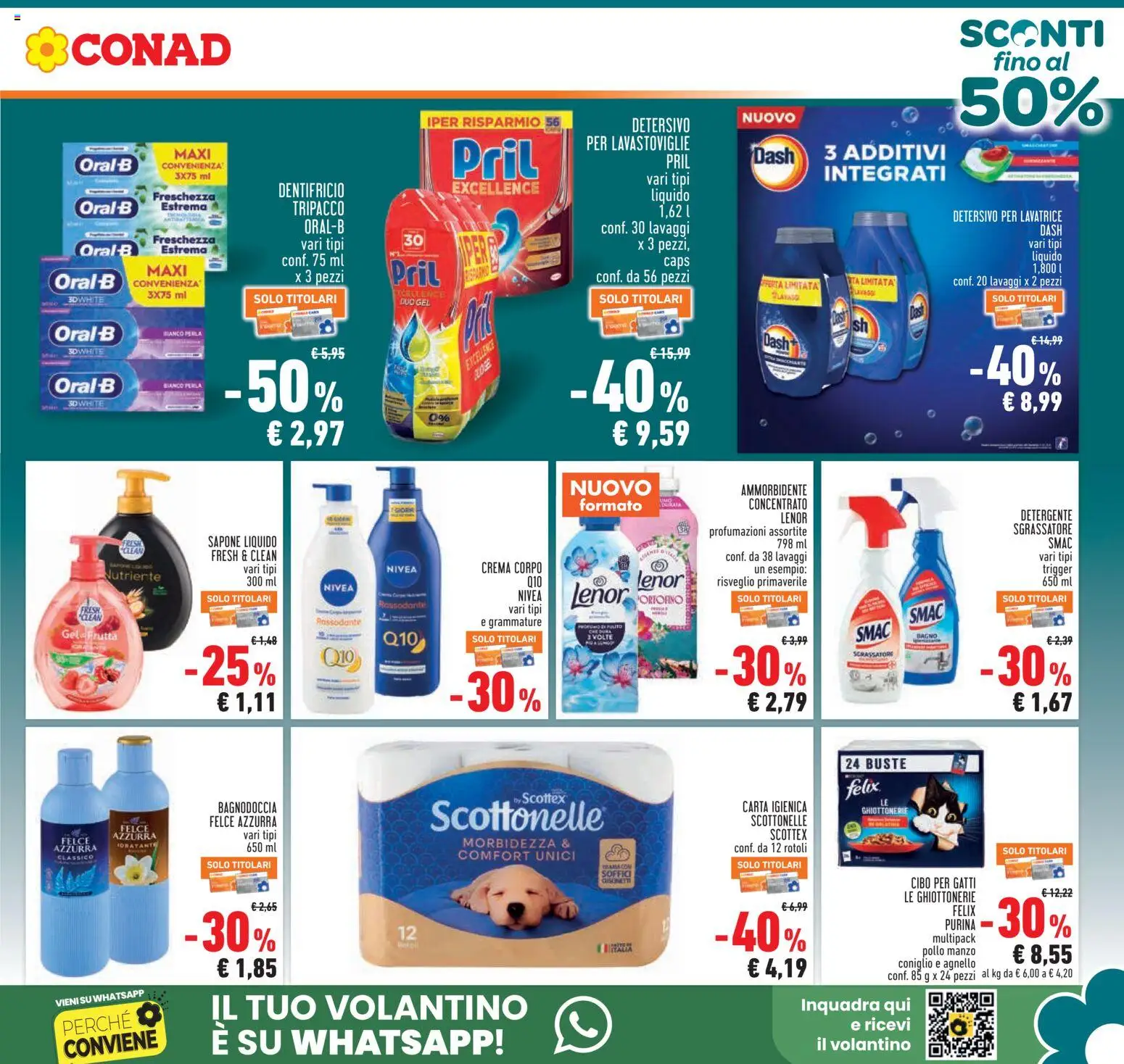 Volantino Conad del 30/07/2026 | Pagina: 5 | Prodotti: Carta igienica, Pollo, Sgrassatore, Lavatrice