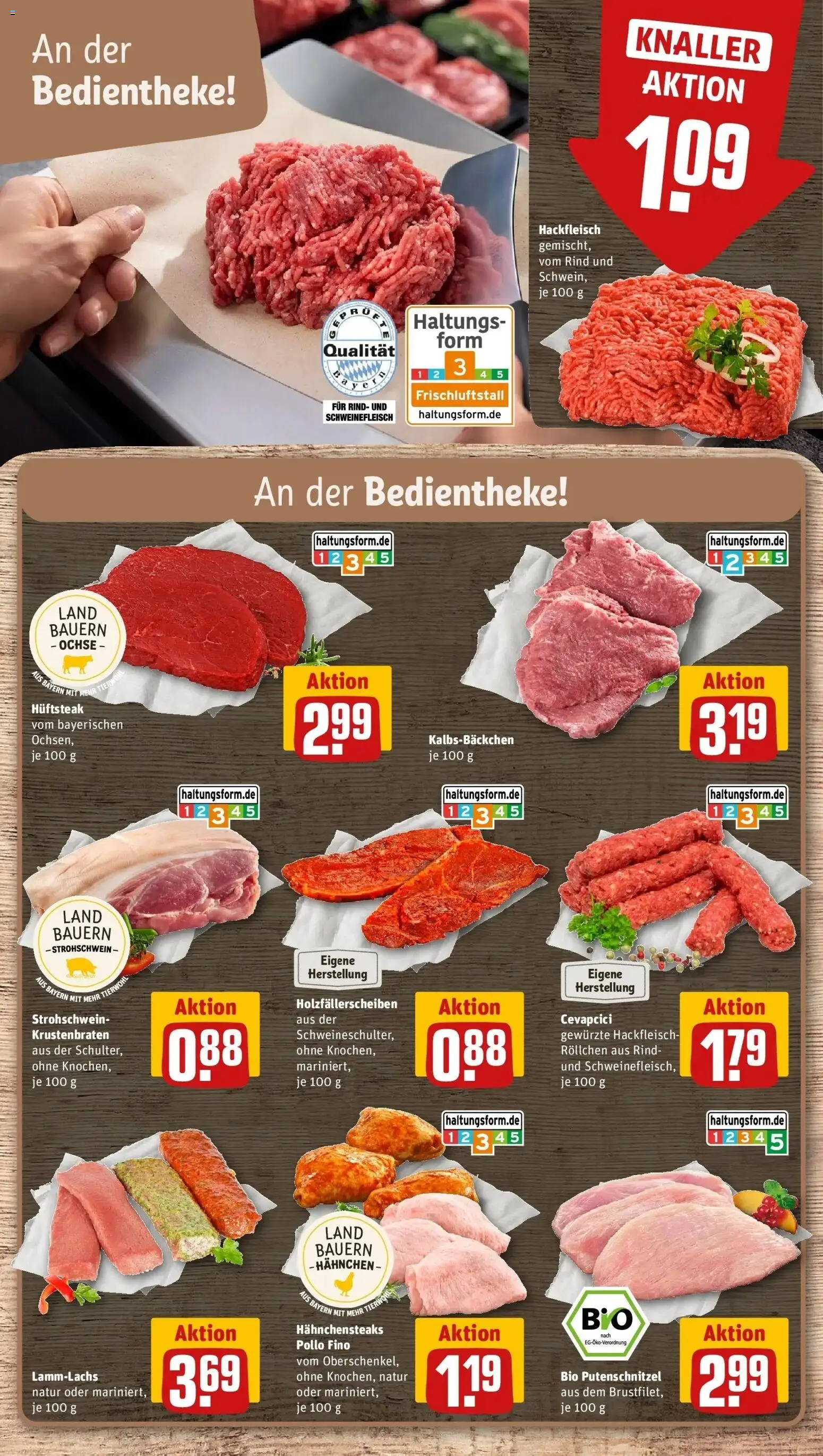 REWE Prospekt ab 28.09.2026 zum Blättern » Angebote | Seite: 14 | Produkte: Cevapcici, Krustenbraten, Schweinefleisch, Hackfleisch