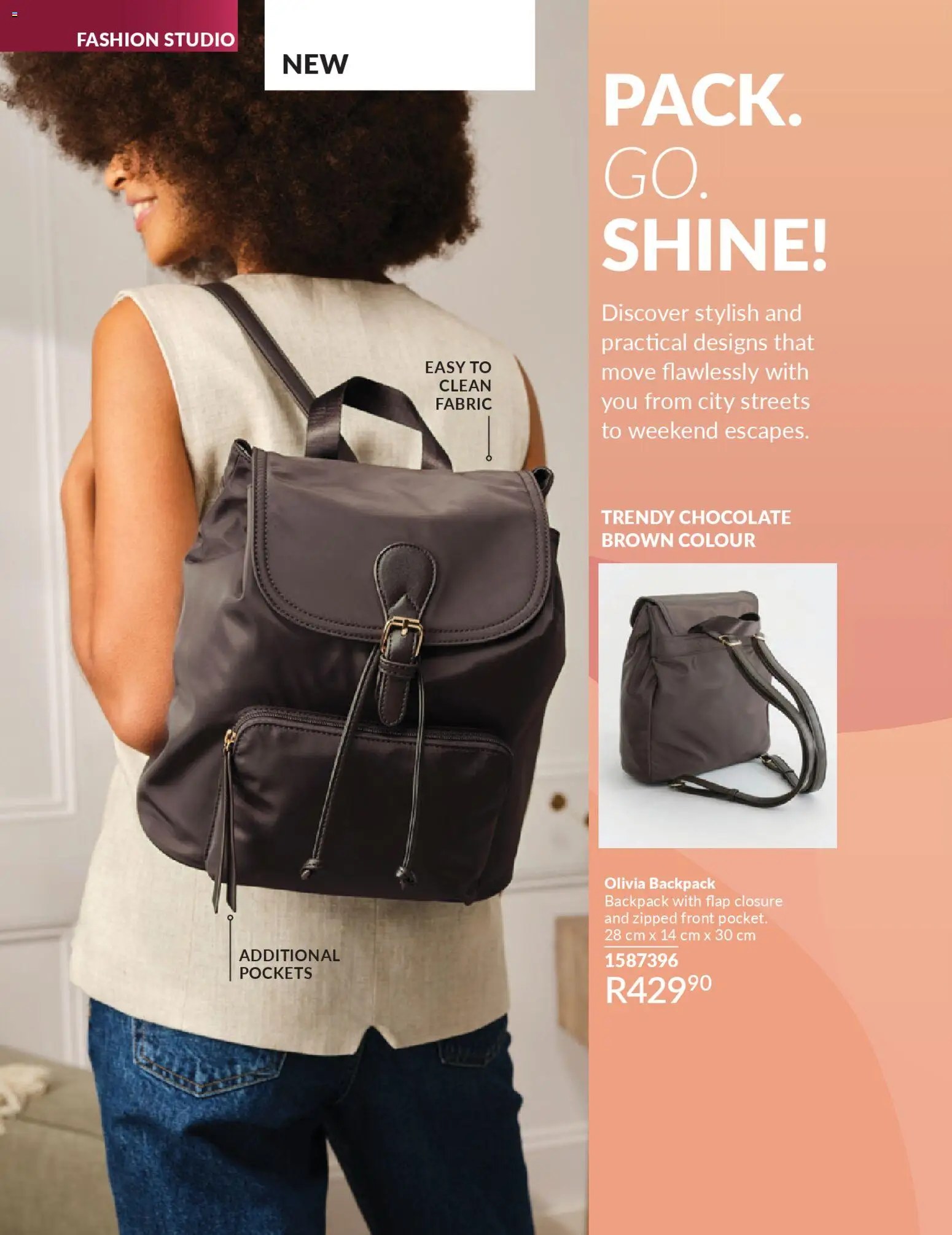 New Avon catalogue – valid from 01.04.2026 | Page: 130 | Products: Backpack, Chocolate