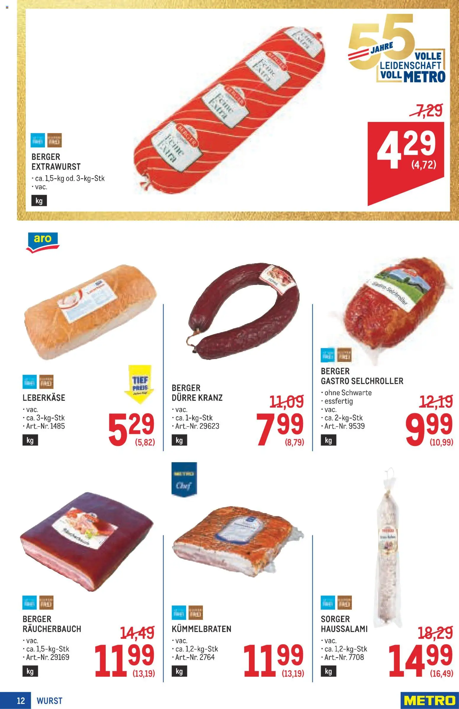 Metro angebote Profi gültig ab 25.06.2026 | Seite: 12 | Produkte: Wurst