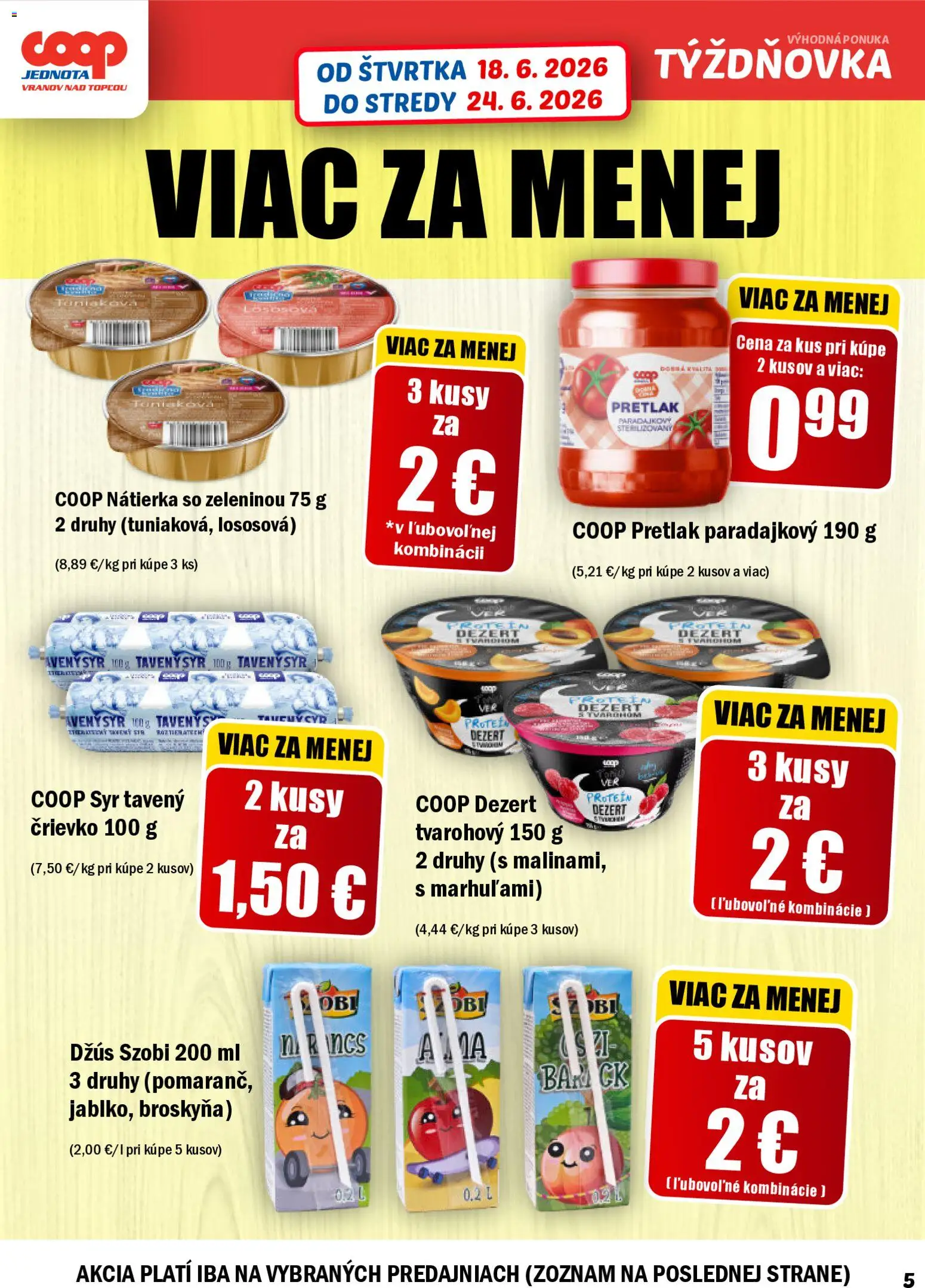 Nové COOP Jednota akcie – leták je platný od 18.06.2026 | Strana: 5