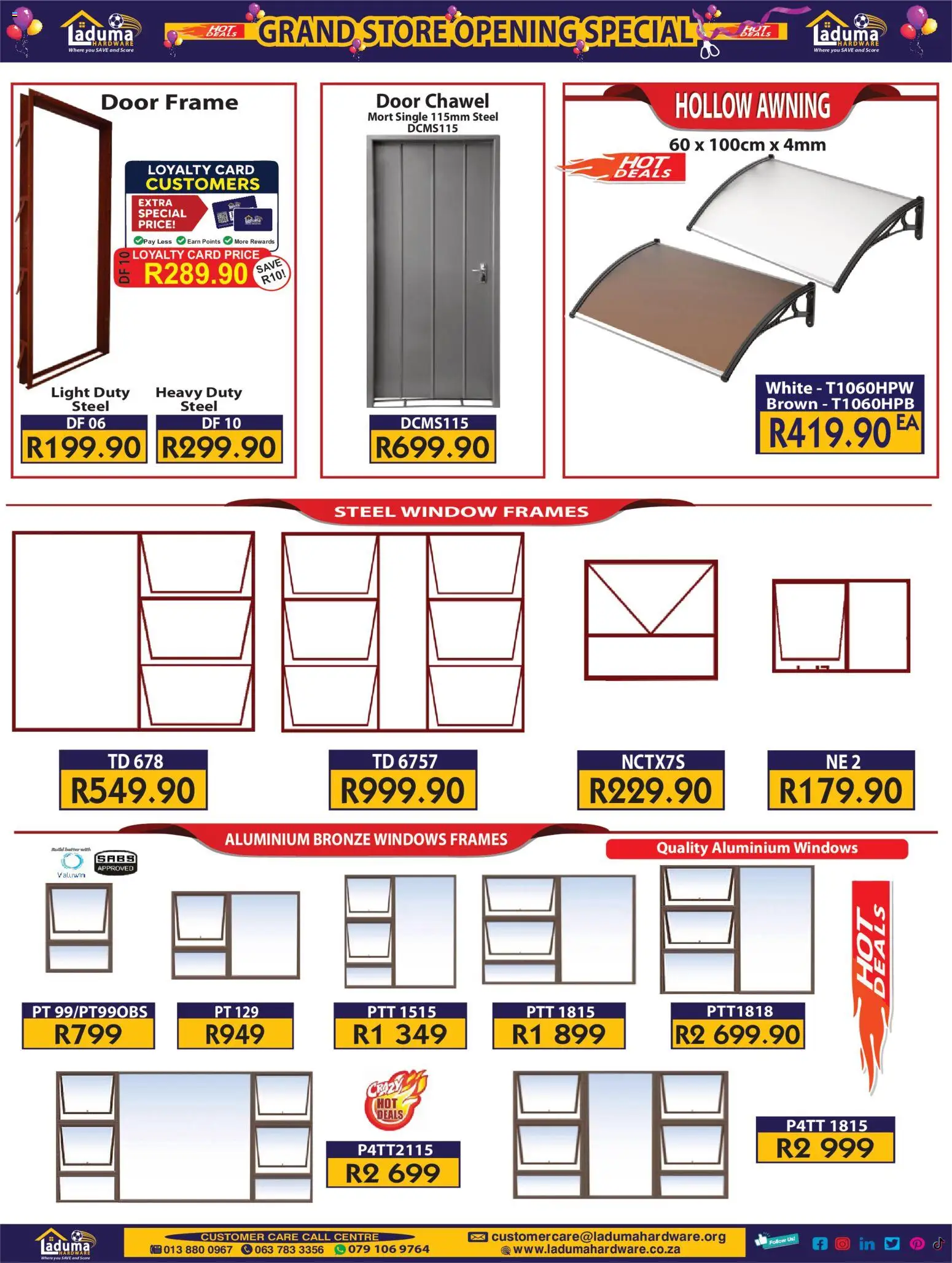 New Laduma Hardware catalogue – valid from 20/08/2026 | Page: 11 | Products: Frame, Door frame, Light