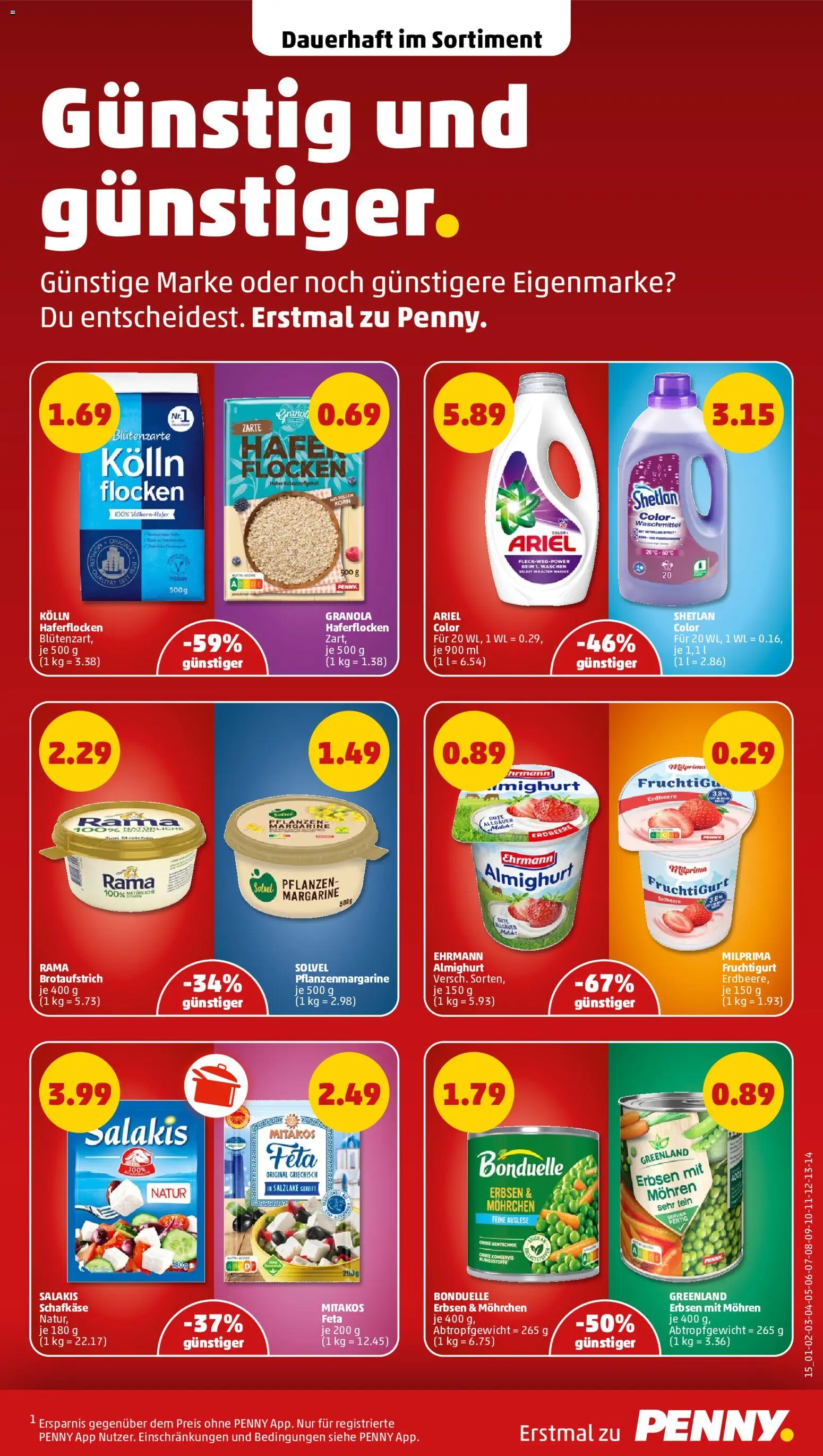 Penny Prospekt – gültig ab 20.07.2026 | Seite: 17 | Produkte: Margarine, Ariel, Flocken, Erbsen