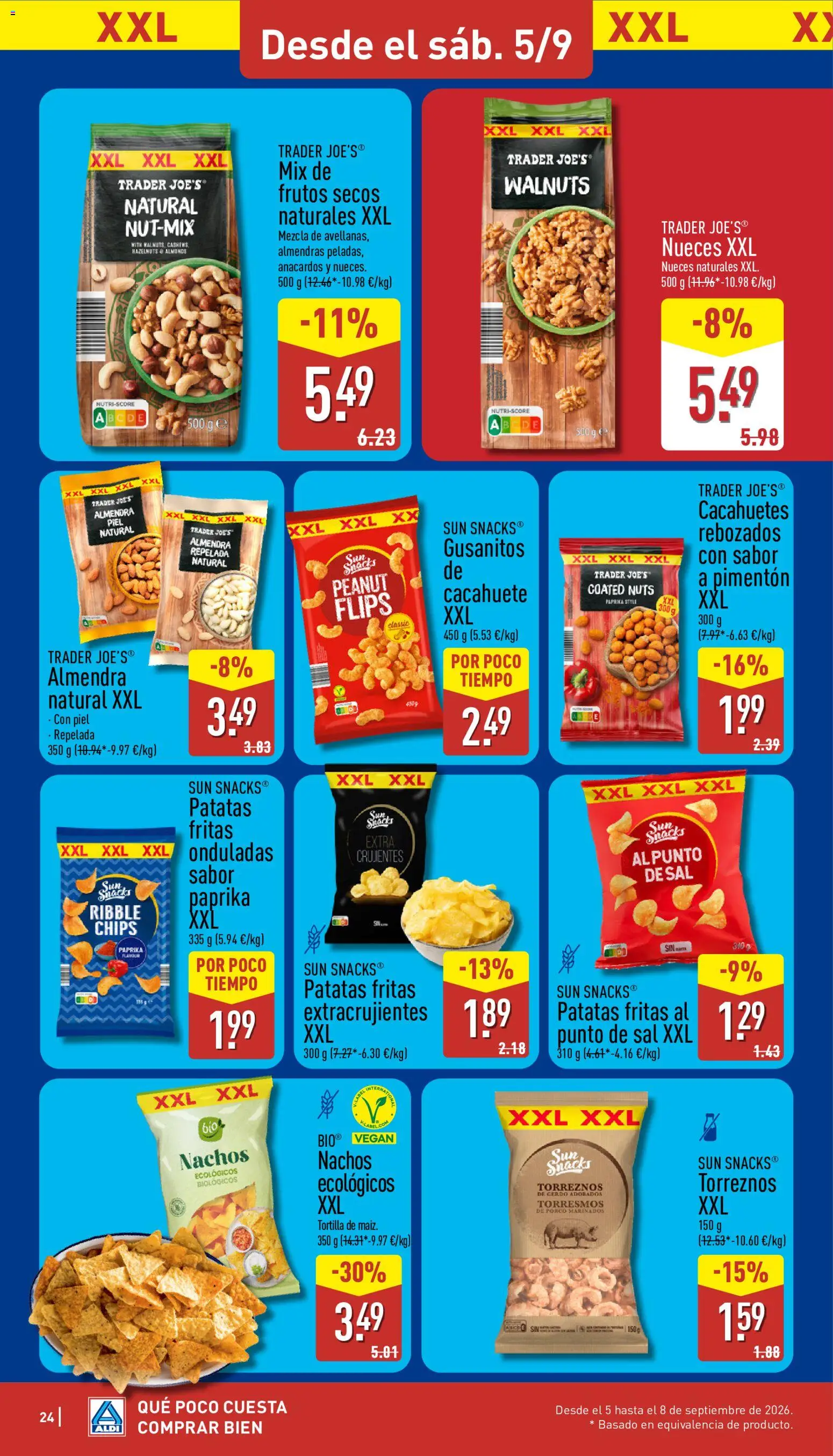 Aldi folleto Baleares │ válido desde el 31/08/2026 | Página: 24 | Productos: Nueces, Nachos, Snacks, Almendras