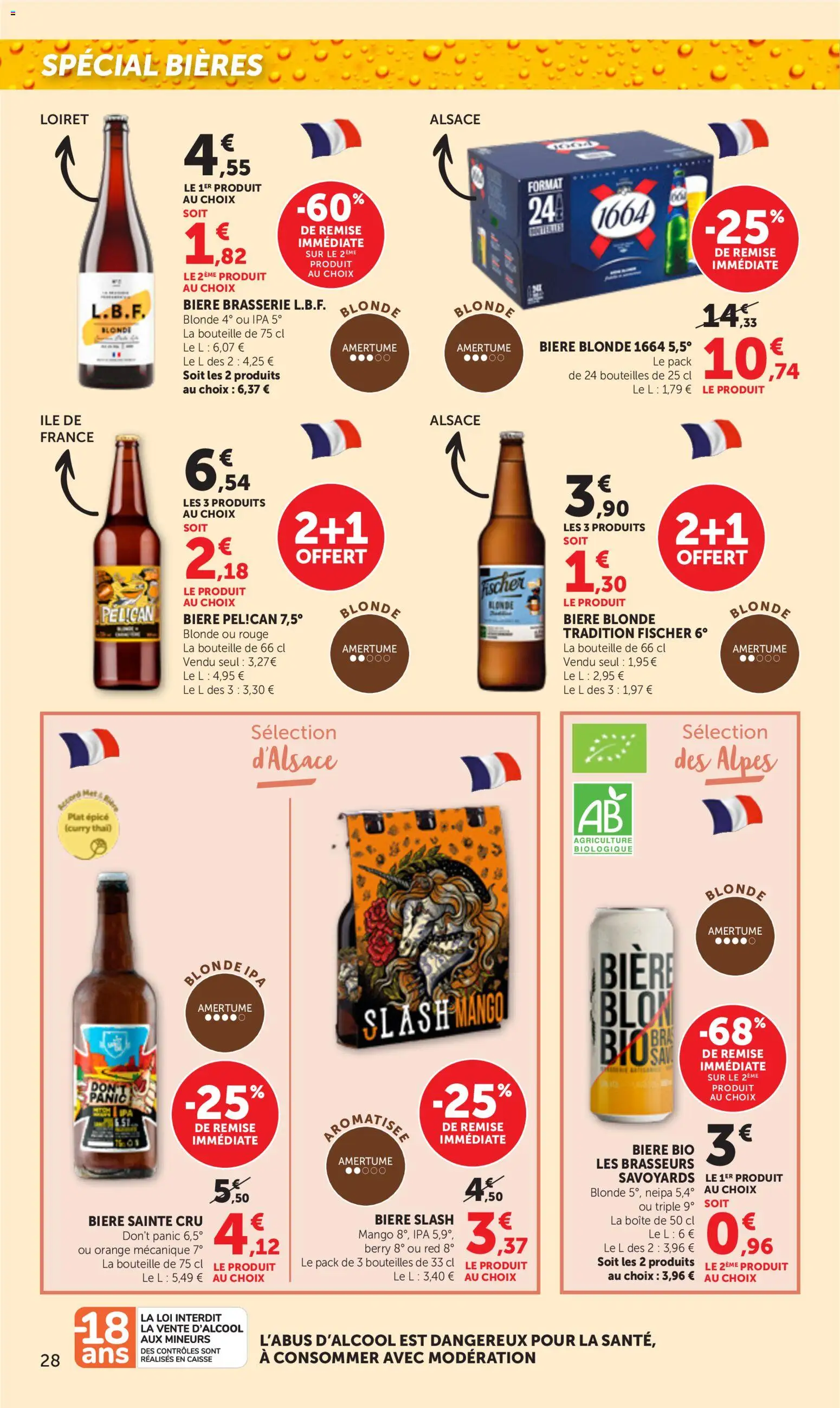 {H1} | Page: 28 | Produits: Orange, Curry, Bouteille, Bière