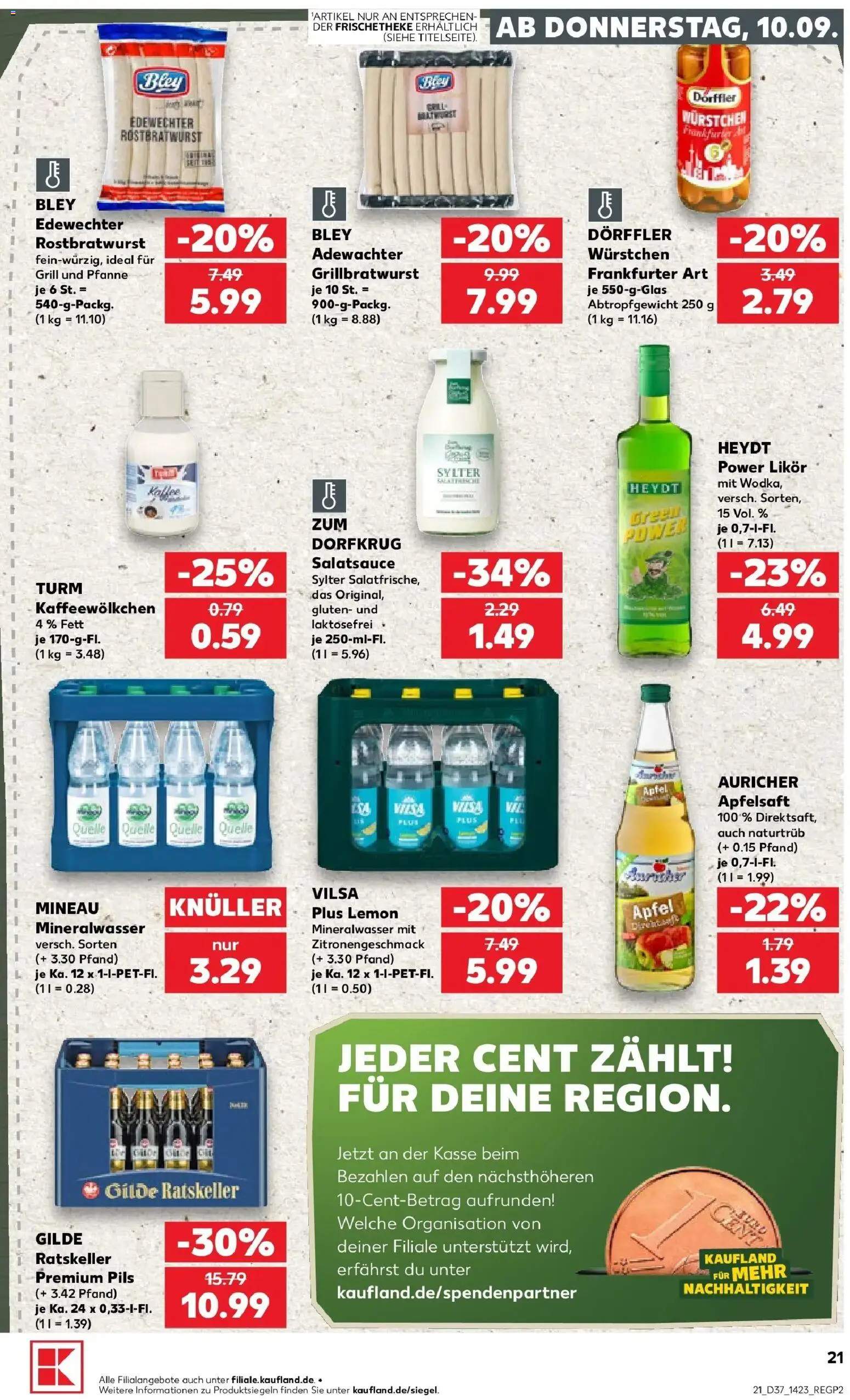 Prospekt Kaufland ab 10.09.2026 » Angebote Online zum Blättern | Seite: 21 | Produkte: Pils, Äpfel, Mineralwasser, Wodka