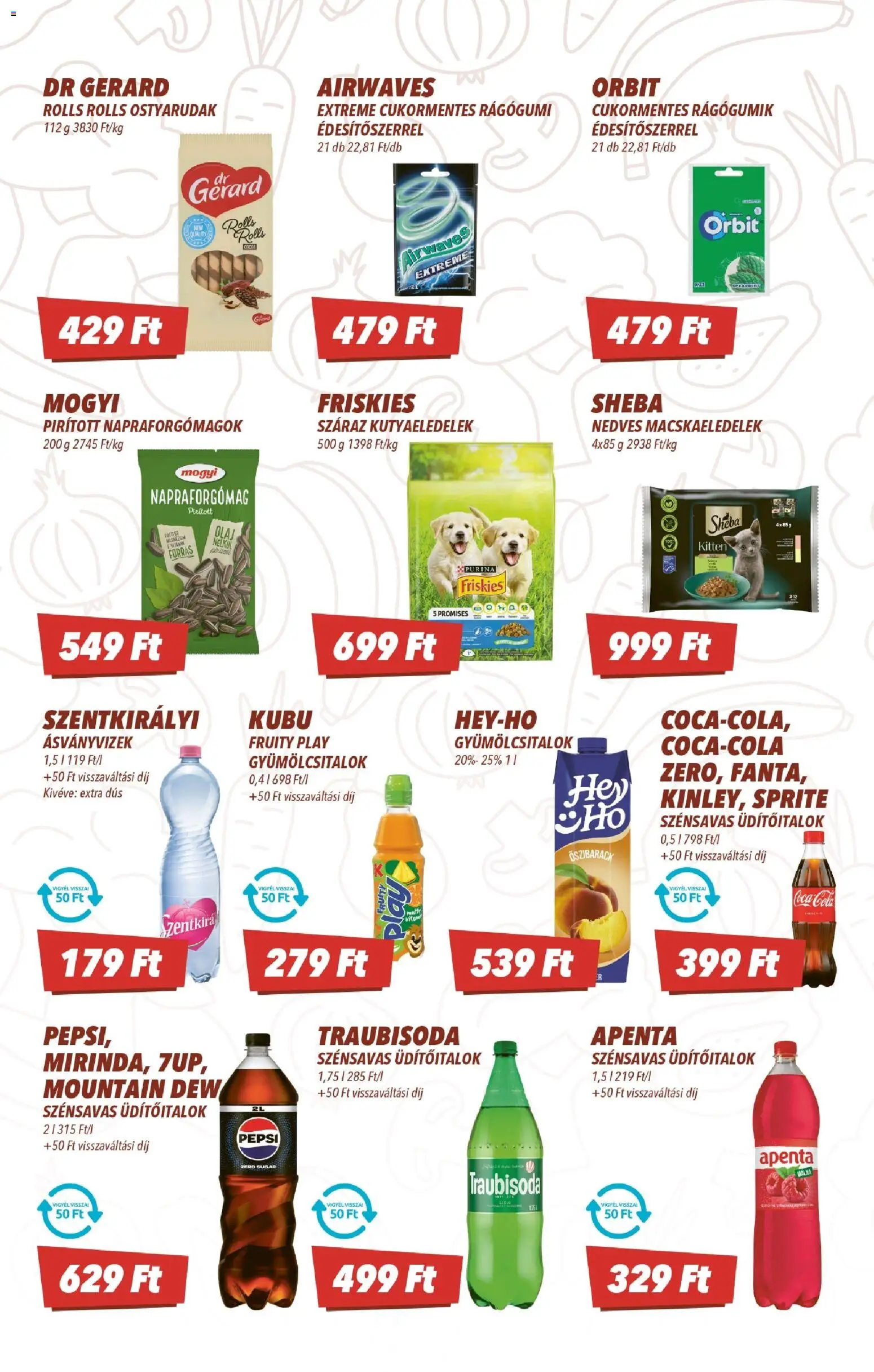 CBA akciós ujság - amely érvényes a következő dátumtól: 2026.08.13. | Oldal: 6 | Termékek: Málna, Sprite, Szentkirályi, Olaj