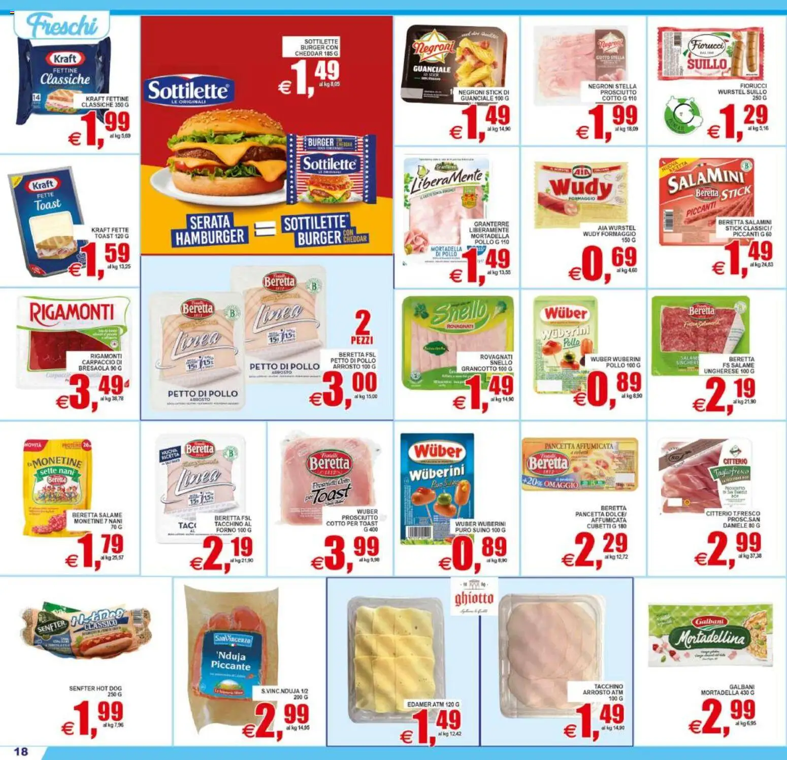 Volantino Pewex del 31/07/2026 | Pagina: 18 | Prodotti: Carpaccio, Pollo, Mortadella, Forno