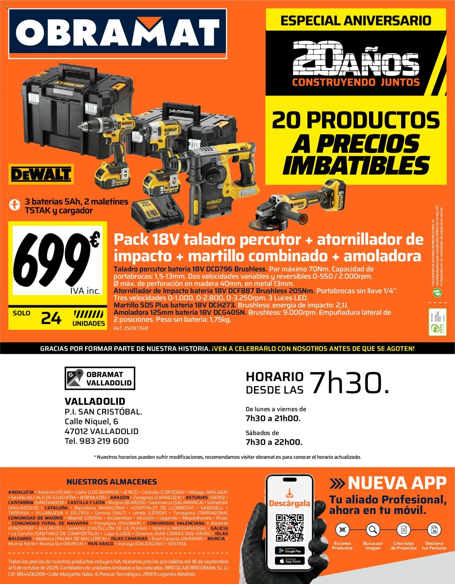 Obramat - Valladolild │ válido desde el 18/09/2026 | Página: 8 | Productos: Taladro percutor, Té, Peso, Batería