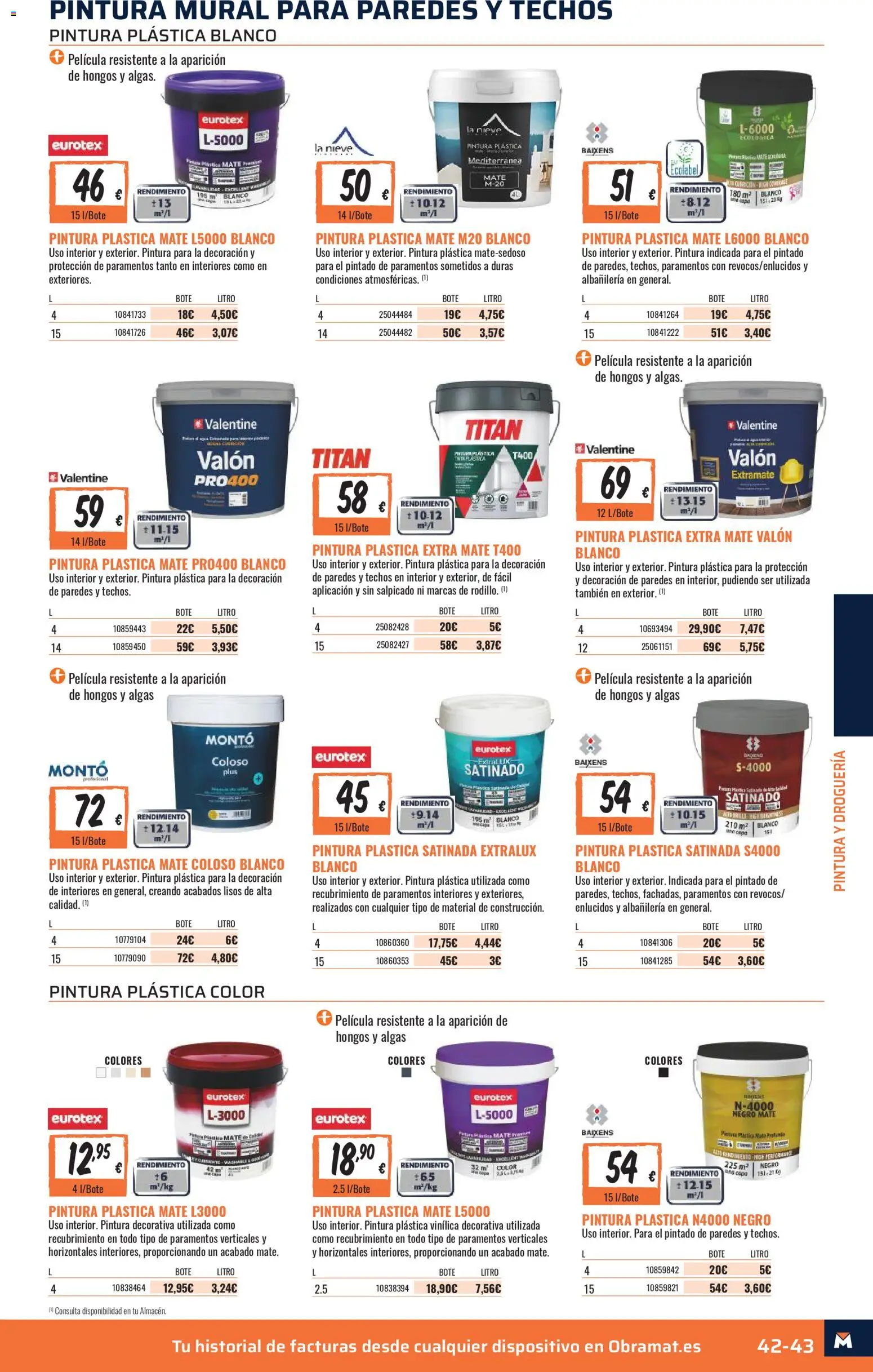 Obramat - Reformas Otono Imprenta Almacenes 04 Leganés 2026 │ válido desde el 09/10/2026 | Página: 43 | Productos: Pintura plástica, Decoración