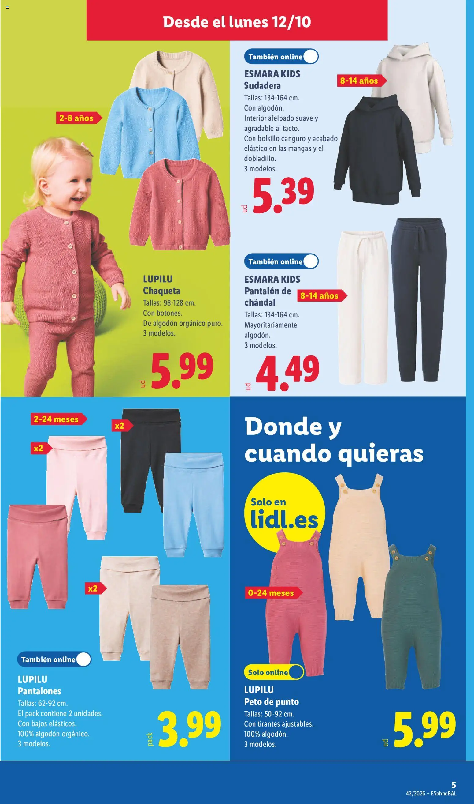 Lidl folleto de bazar │ válido desde el 12/10/2026 | Página: 17 | Productos: Sudadera, Pantalones, Pantalón de chándal, Algodón