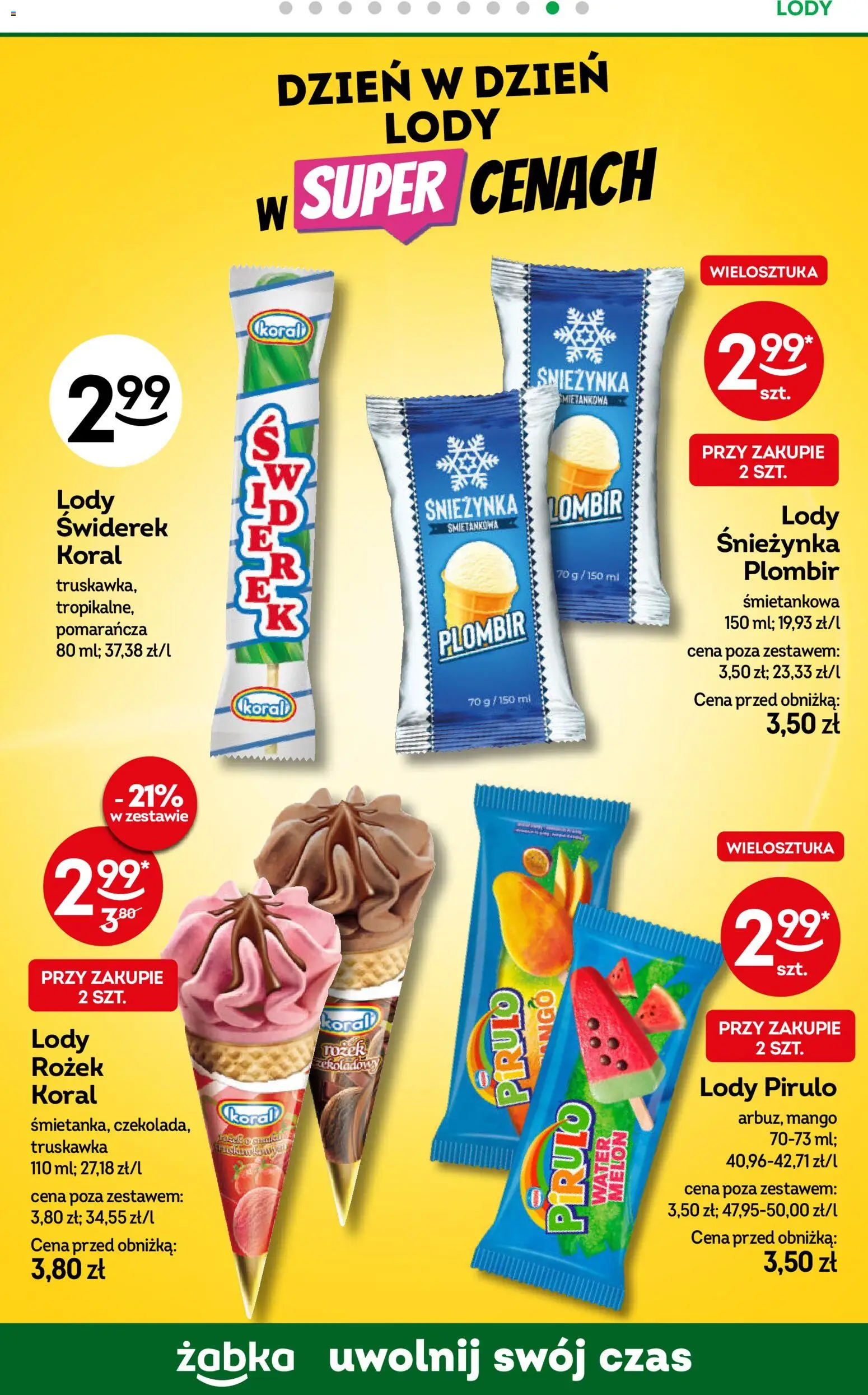 Żabka gazetka od 29.07.2026 | Strona: 57 | Produkty: Mango, Melon, Lody koral, Lody