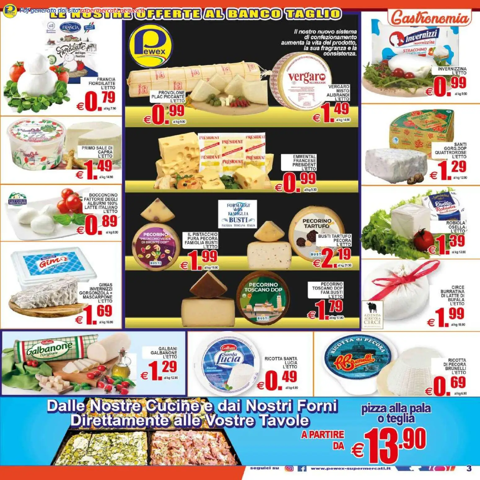 Volantino Pewex del 29.04.2026 | Pagina: 3 | Prodotti: Provolone, Latte, Ricotta, Fragranza