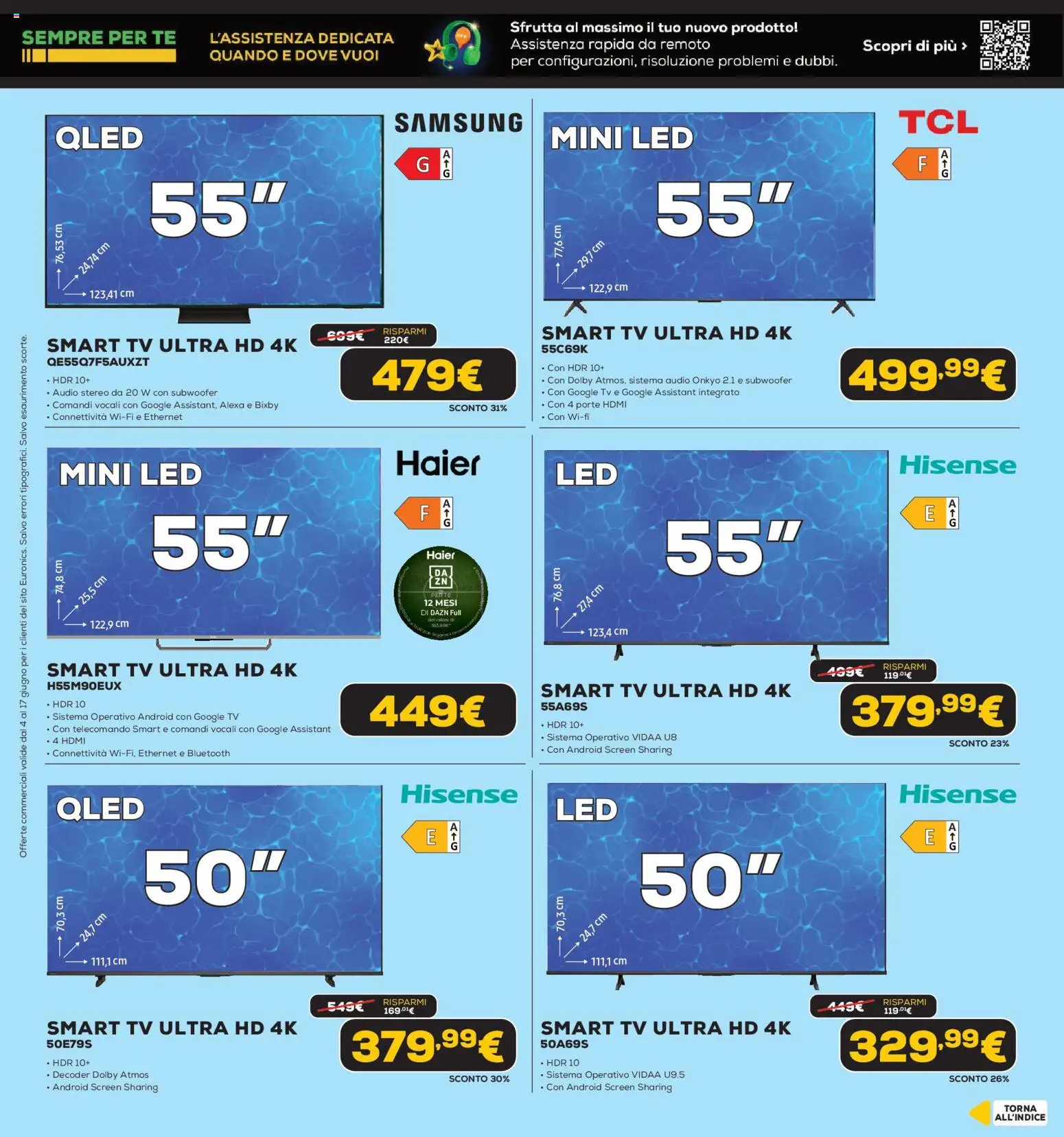 Volantino Euronics del 04.06.2026 | Pagina: 46 | Prodotti: Telecomando, Tè, Audio, Samsung