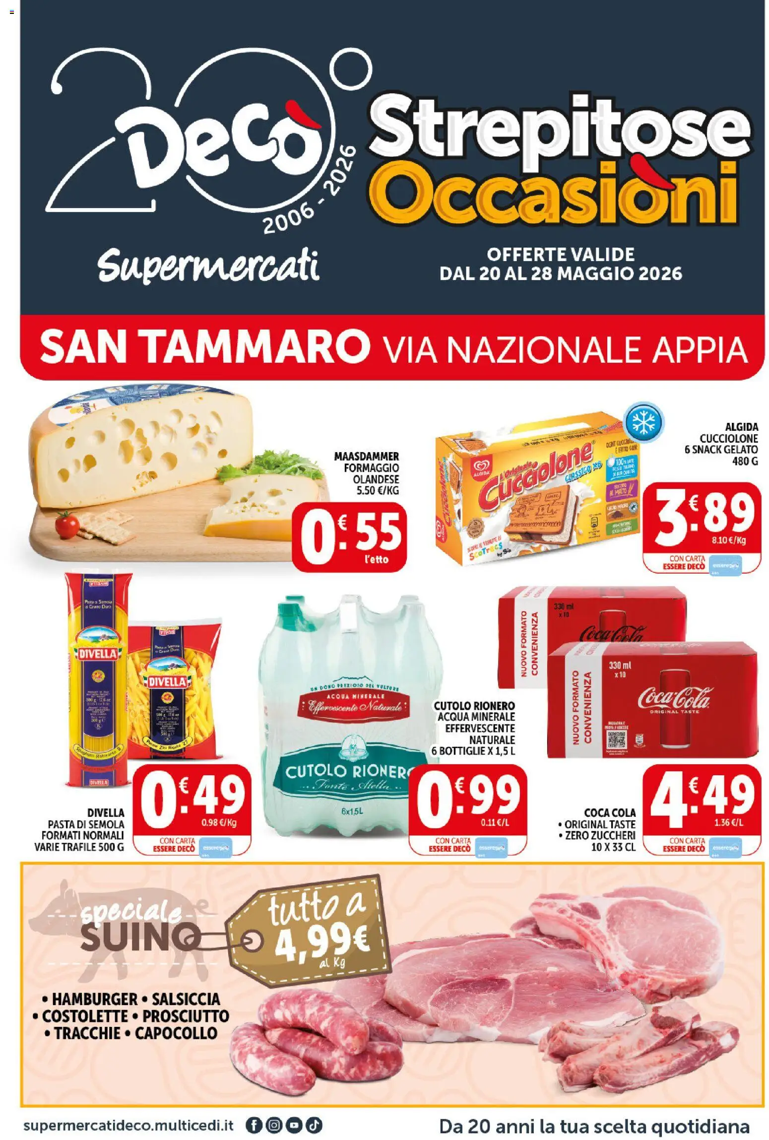 Volantino Decò del 20.05.2026 | Pagina: 1 | Prodotti: Gelato, Acqua, Pasta, Acqua minerale