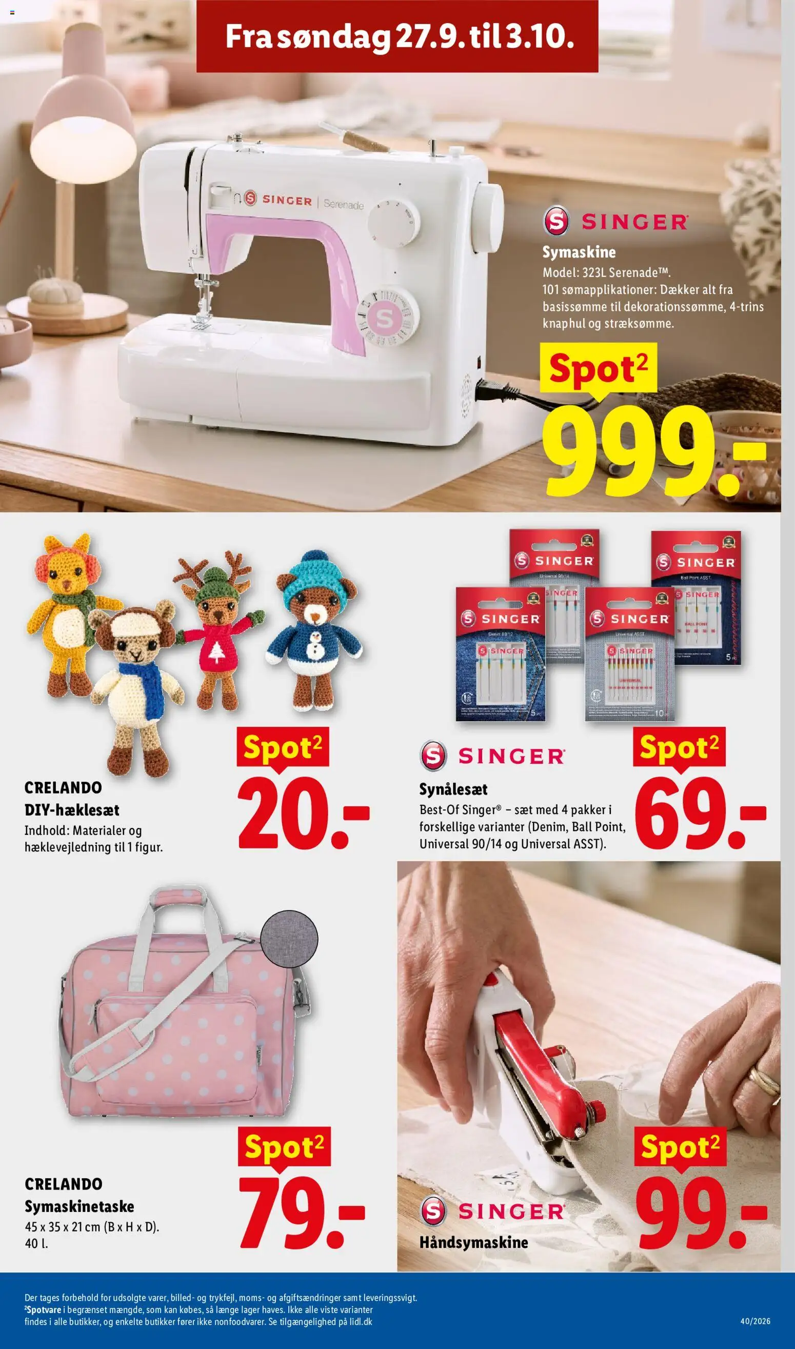 Lidl tilbudsavis – gyldig fra 27/09/2026 | Side: 27 | Produkter: Is, Søm, Symaskine