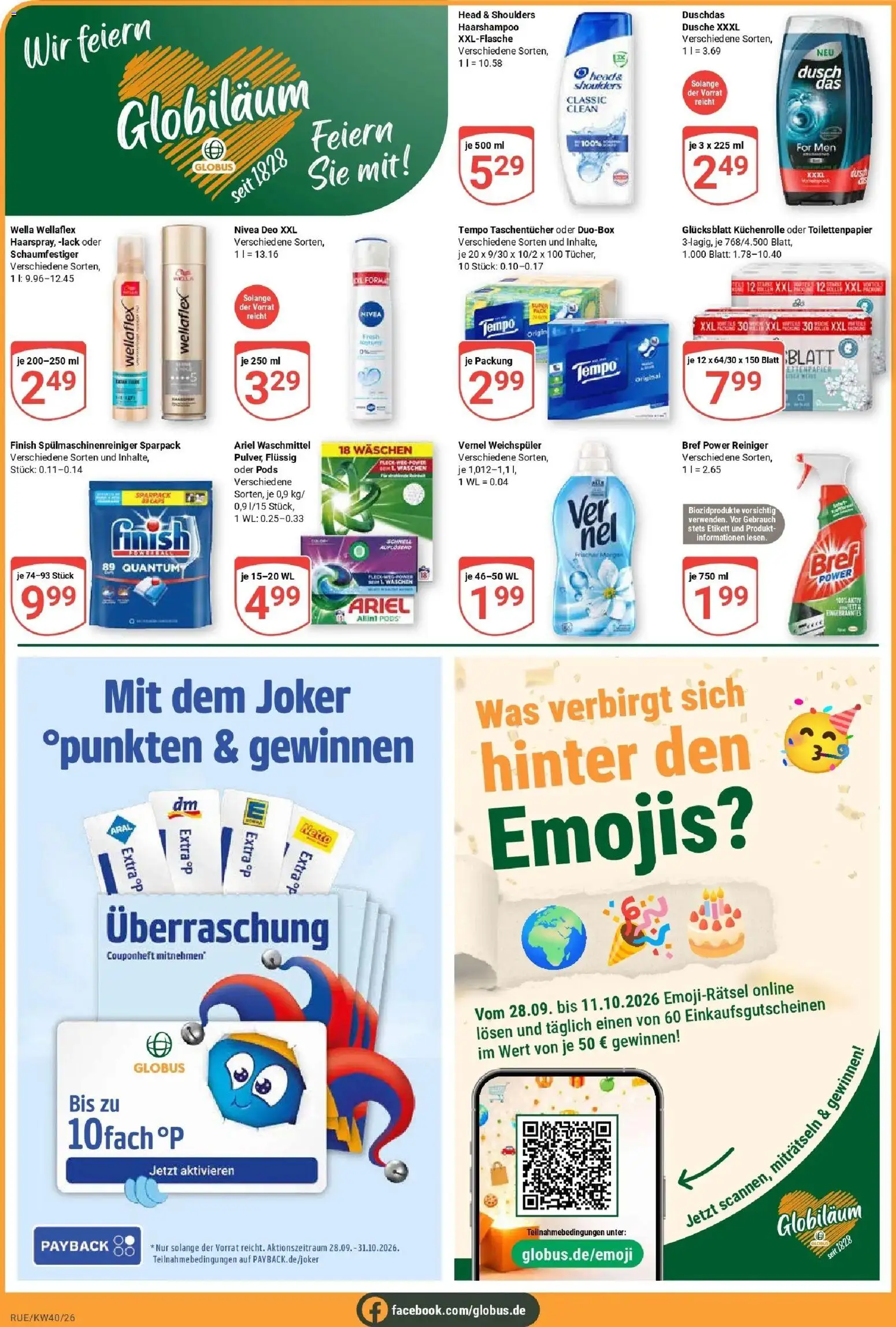 Globus Prospekt Rüsselsheim (ab 28.09.2026) » Angebote online | Seite: 6 | Produkte: Dusche, Weichspüler, Waschmittel, Toilettenpapier