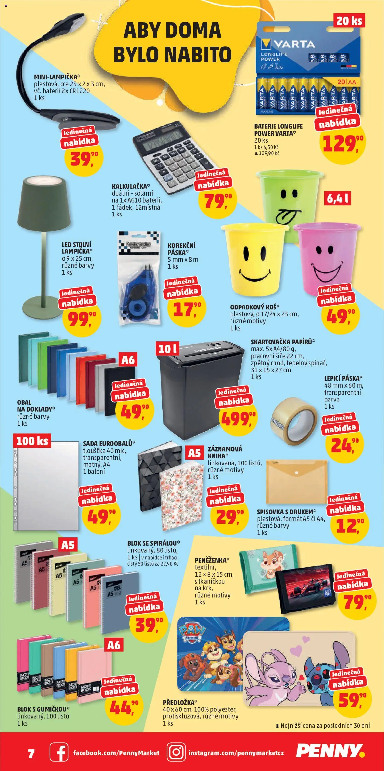 Penny Market katalog od 12.08.2026 | Strana: 7 | Produkty: Blok, Skartovačka, Baterie, LED