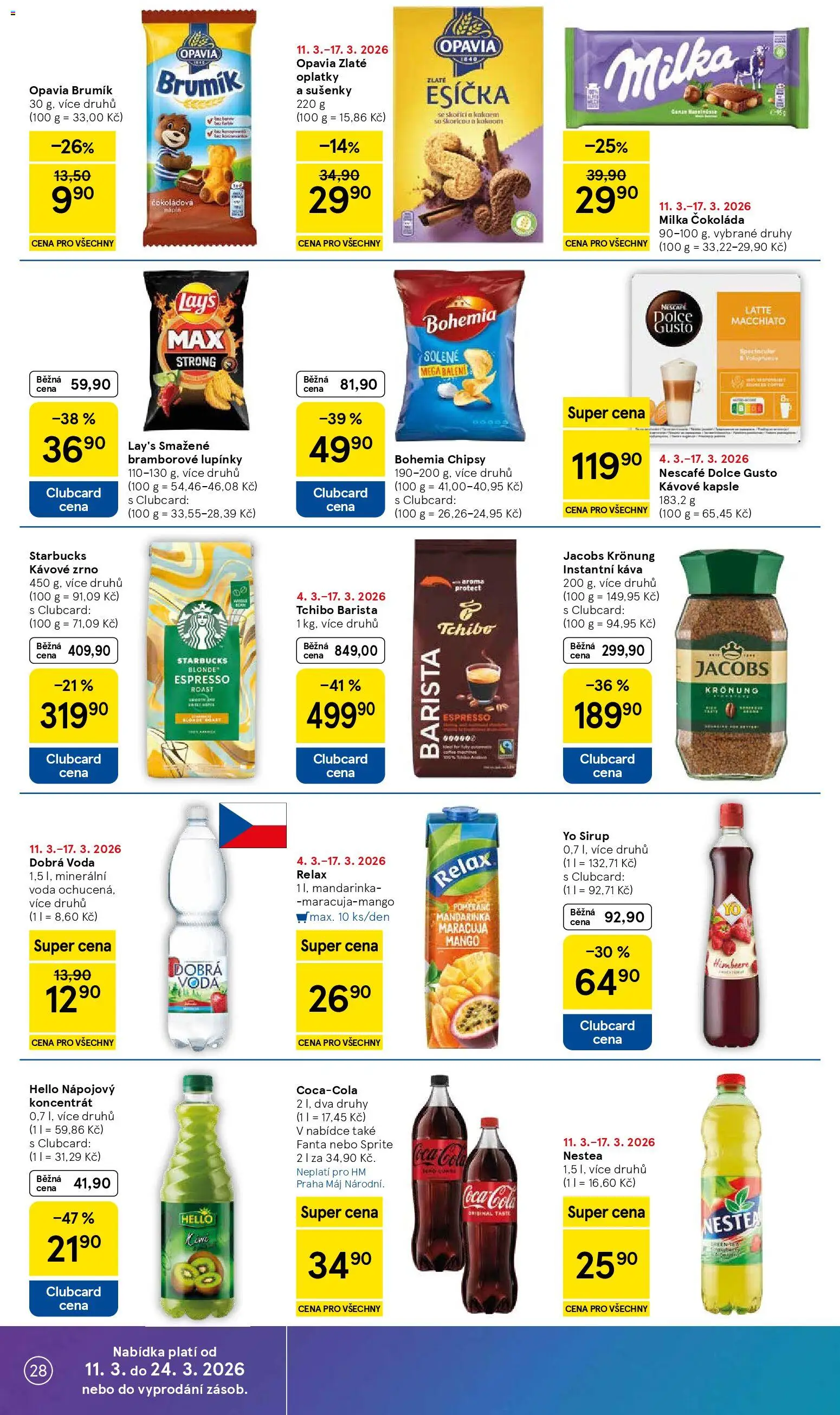 Tesco leták - Hypermarket od 11.03.2026 | Strana: 28 | Produkty: Maracuja, Káva, Sirup, Esíčka