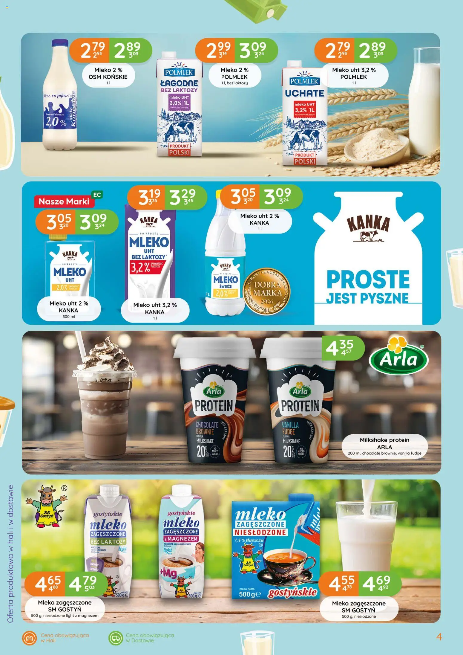 Eurocash gazetka - Dzień Mleka od 07.05.2026 | Strona: 4 | Produkty: Bez laktozy, Mleko, Brownie