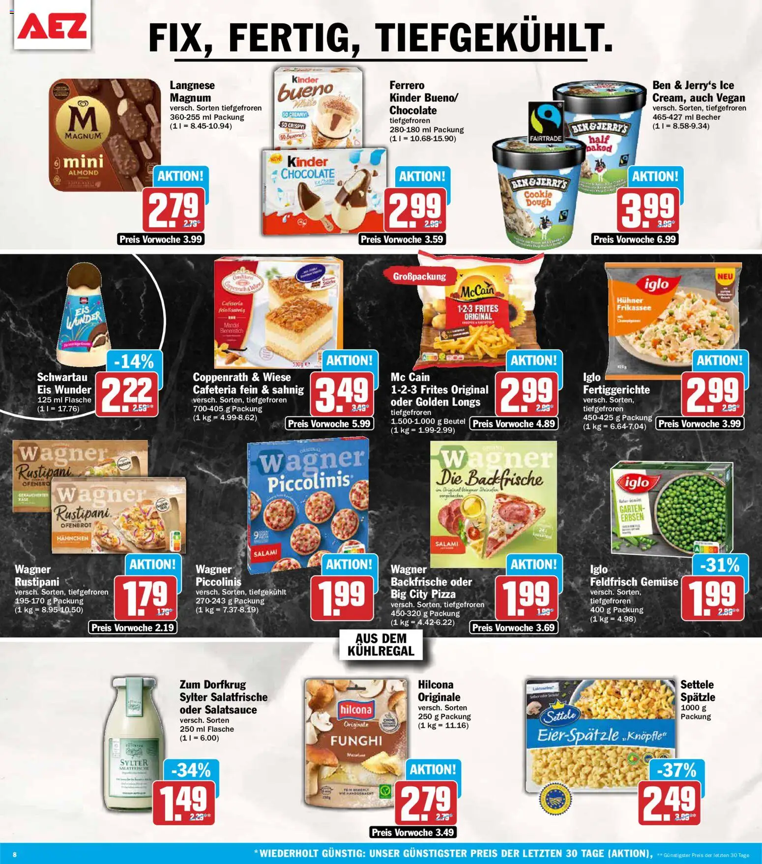 AEZ Prospekt – gültig ab 29.06.2026 | Seite: 8 | Produkte: Ben & Jerry's, Gemüse, Piccolinis, Erbsen