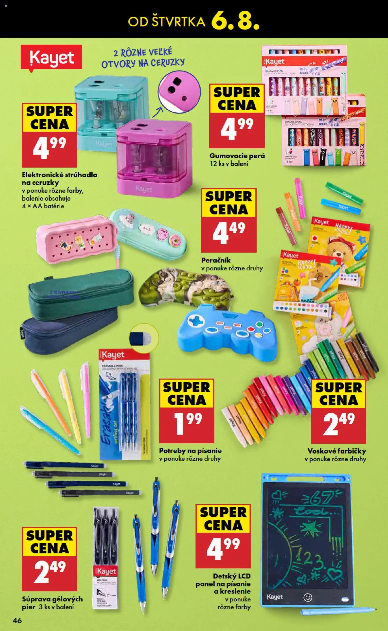 Nové Biedronka akcie – leták je platný od 06.08.2026 | Strana: 46 | Produkty: Tablet, Strúhadlo, Peračník