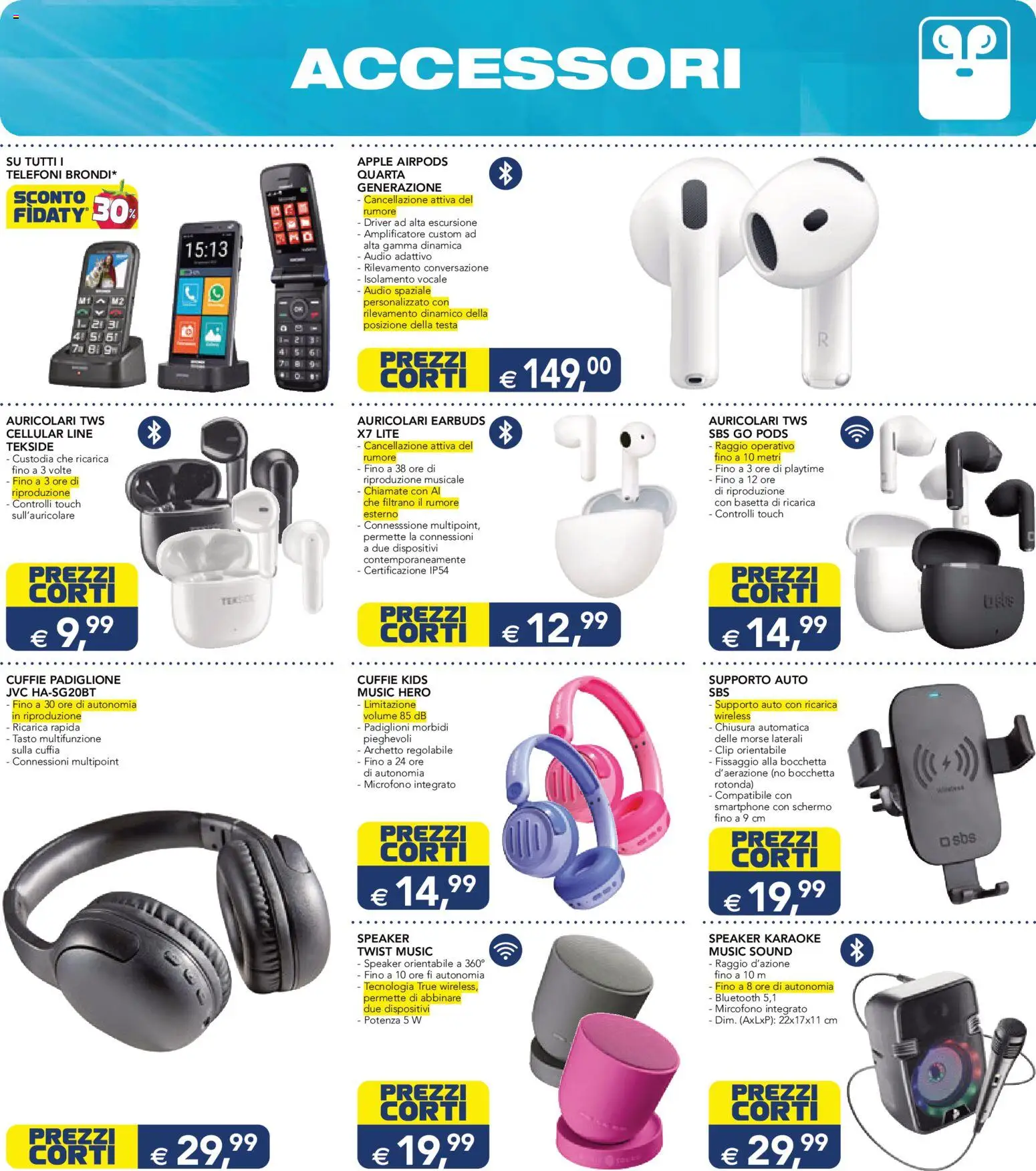 Volantino Esselunga S del 08.06.2026 | Pagina: 3 | Prodotti: Schermo, Smartphone, Speaker, Airpods