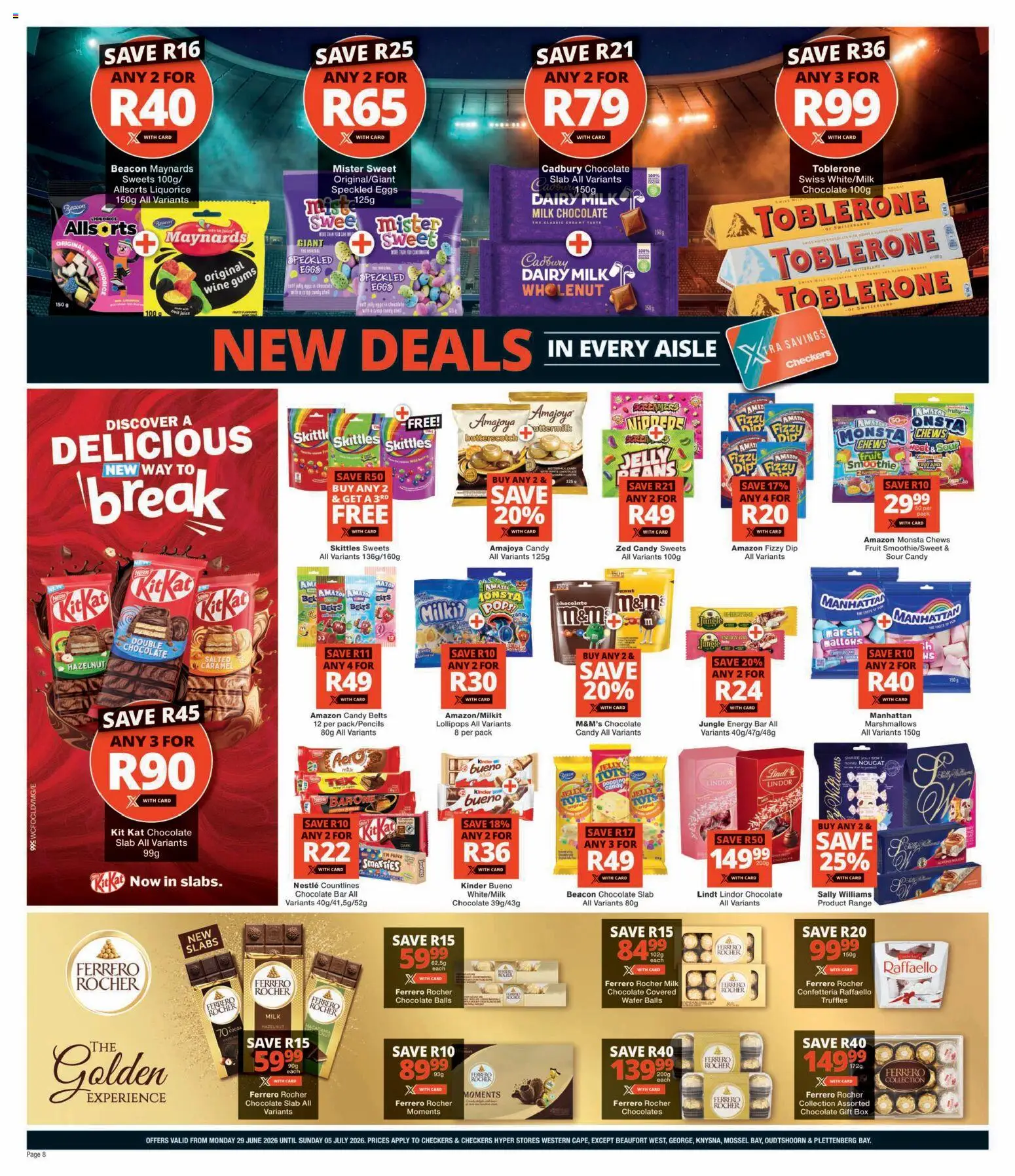 New Checkers catalogue – valid from 29/06/2026 | Page: 8 | Products: Sweets, Box, Eggs, Chocolate