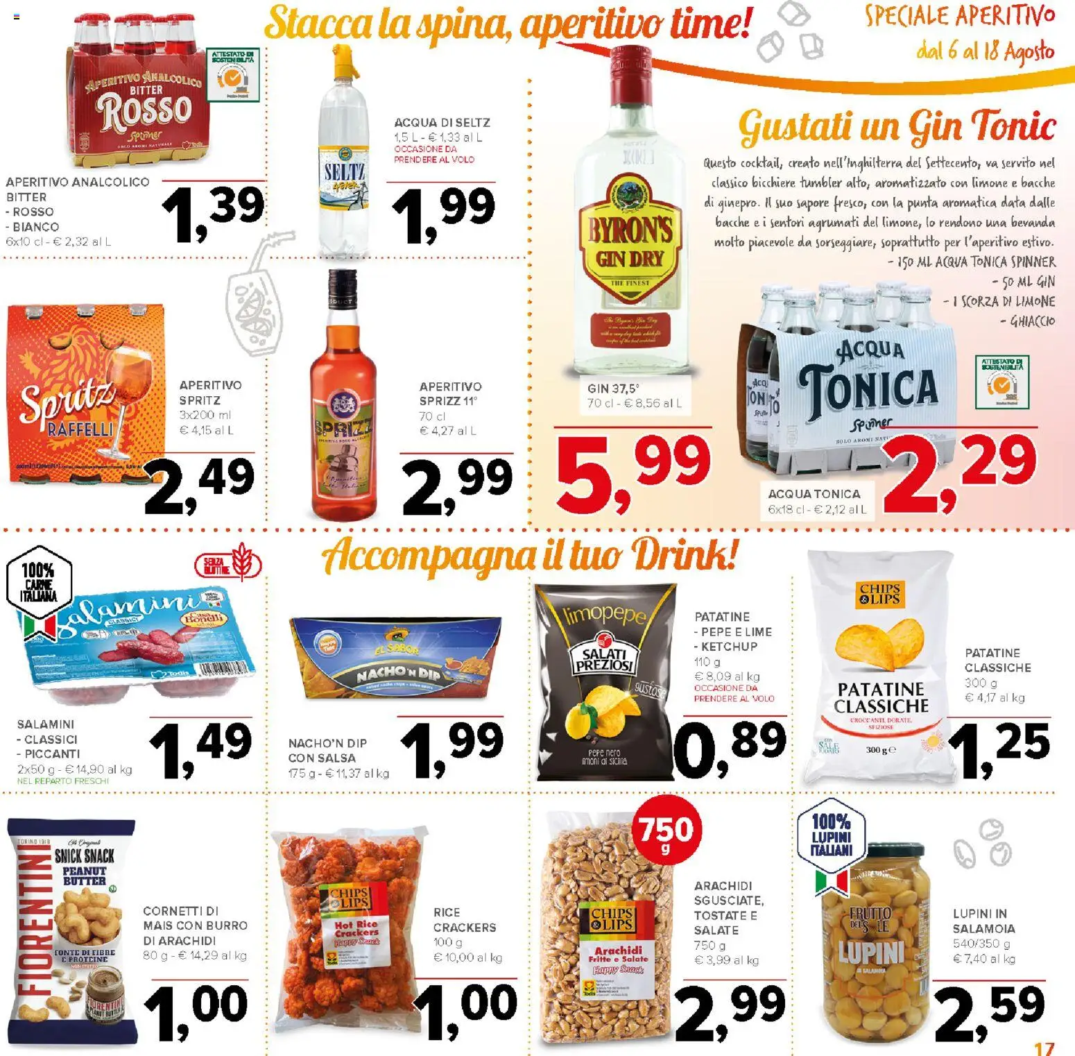Volantino Todis del 06/08/2026 | Pagina: 17 | Prodotti: Patatine, Salsa, Sale, Aperitivo