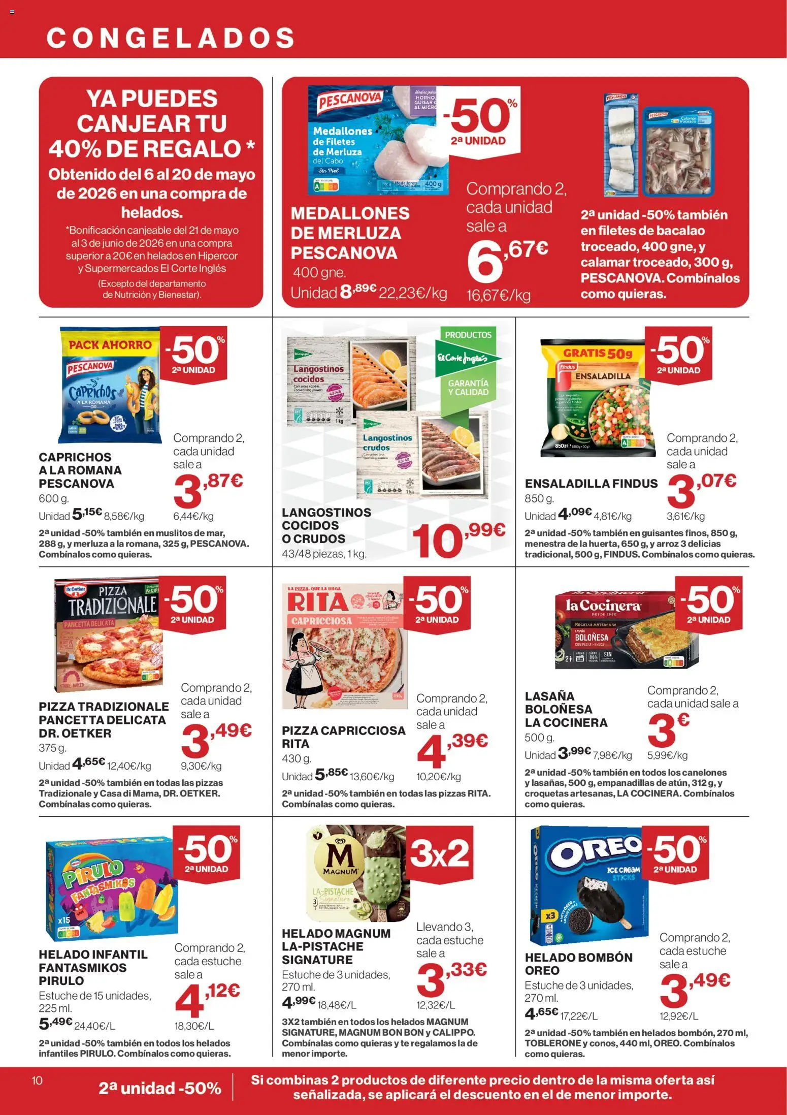 El Corte Inglés ofertas │ válido desde el 21.05.2026 | Página: 10 | Productos: Ensaladilla, Pizza, Arroz, Té