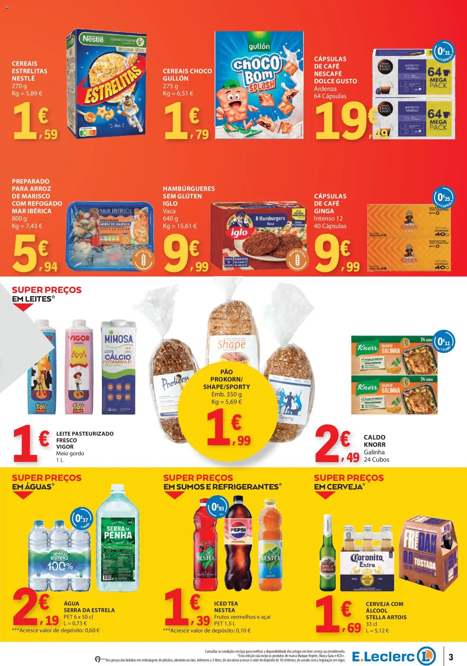 E.Leclerc folheto Fim de Semana │ válido de 16/10/2026 | Página: 3 | Produtos: Agua, Bebidas, Cápsulas, Cerveja