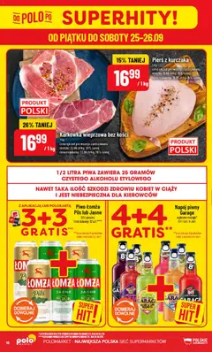 Pogląd oferty "POLOmarket gazetka" - ważna od 23.09.2026 | Strona: 16 | Produkty: Pierś z kurczaka, Karkówka, Karkówka wieprzowa, Piwo