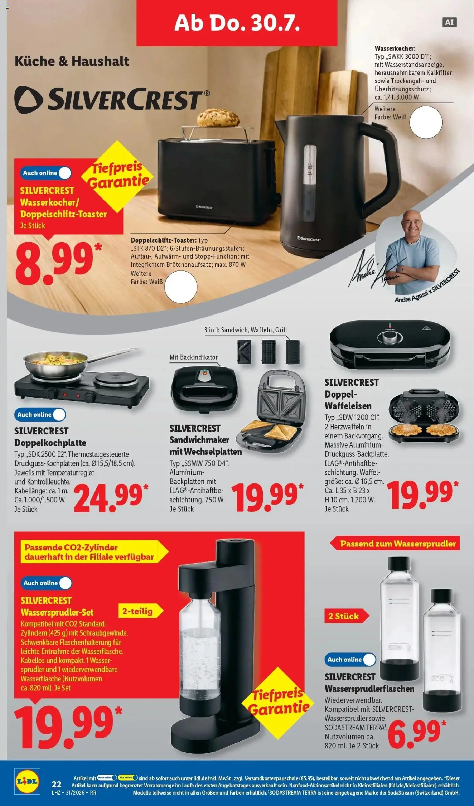 Lidl Prospekt Zülpich – gültig ab 27.07.2026 | Seite: 38 | Produkte: Wasserkocher, Sandwichmaker, Toaster, Waffeleisen