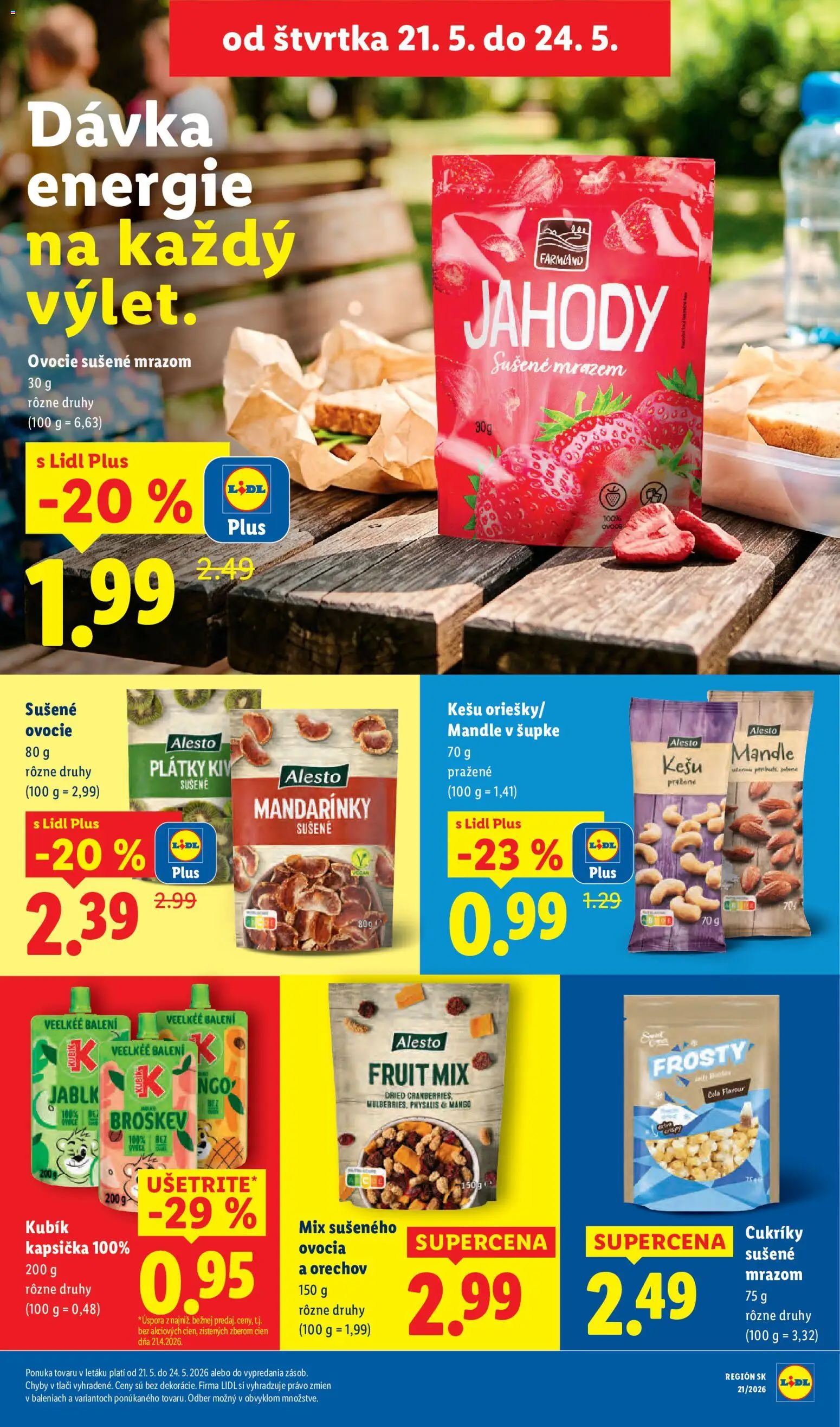 Nové Lidl akcie – leták je platný od 18.05.2026 | Strana: 58 | Produkty: Kiwi, Mandarinky, Cola, Ovocie