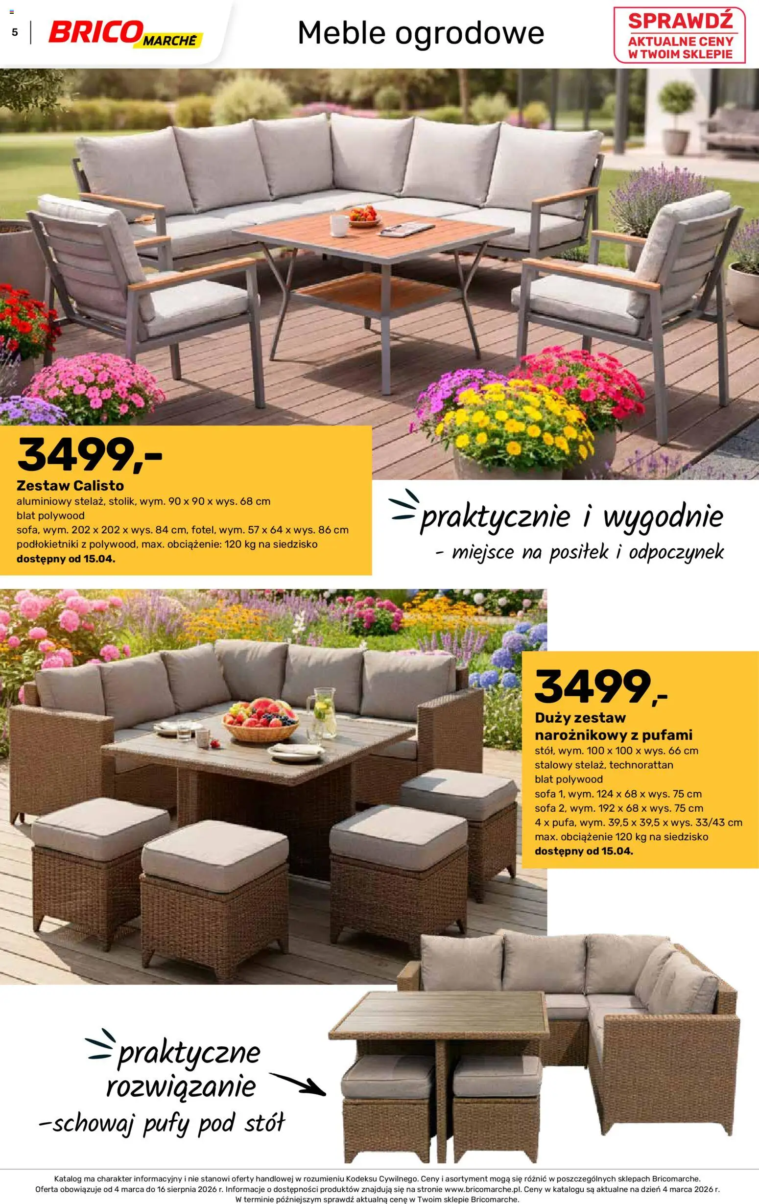 Brico Marché gazetka - Wiosna od 04.03.2026 | Strona: 5 | Produkty: Sofa, Stół, Meble ogrodowe