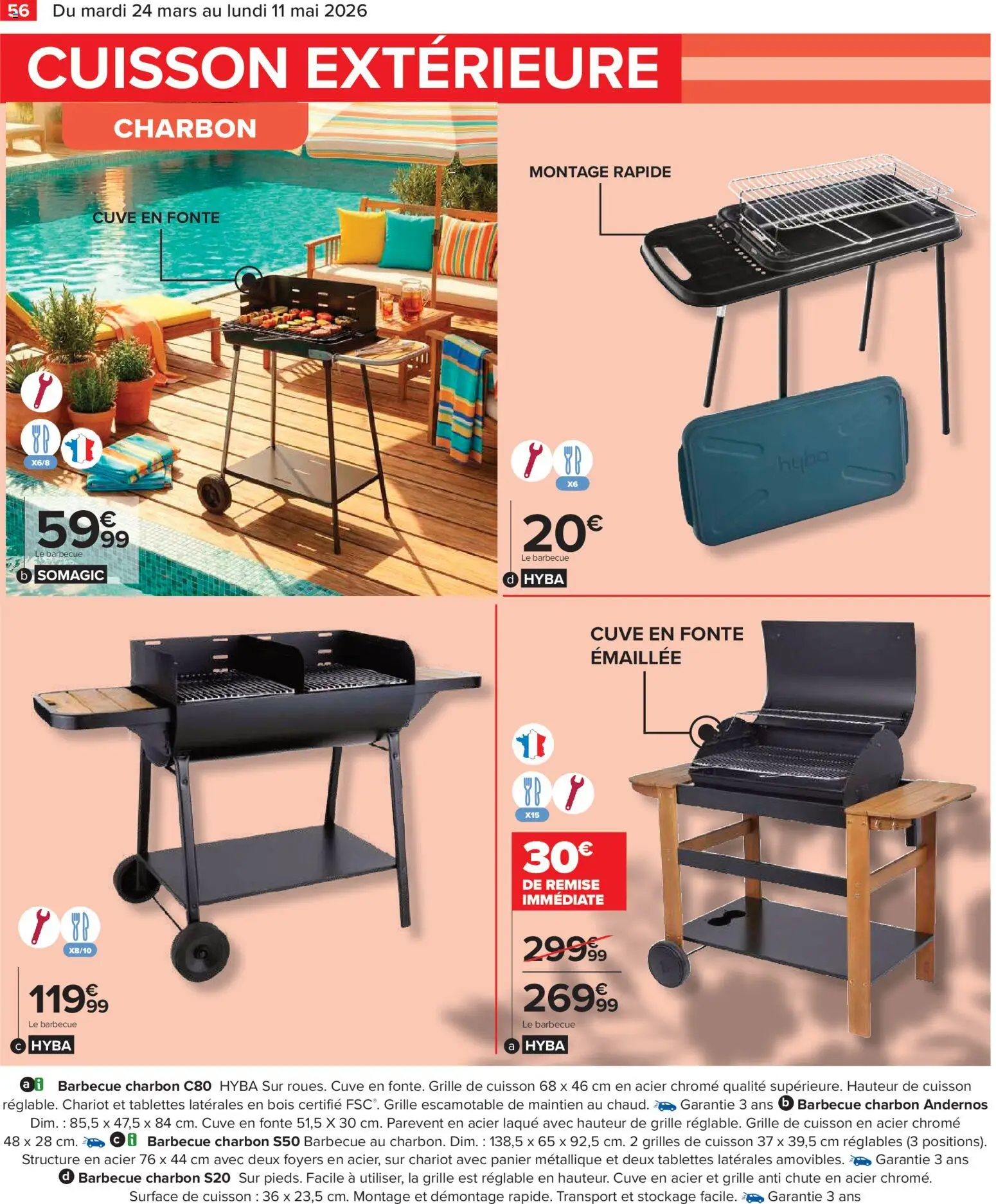 {H1} | Page: 56 | Produits: Barbecue, Laque, Panier, Grille de cuisson