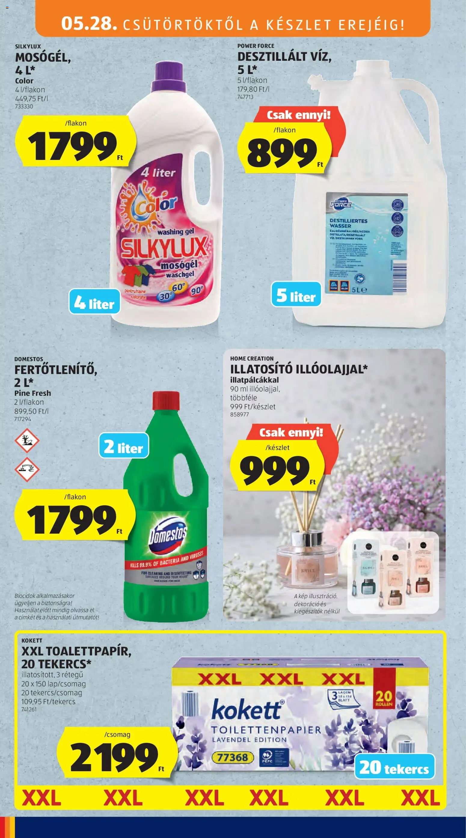 Aldi akciós ujság - amely érvényes a következő dátumtól: 28.05.2026 | Oldal: 32 | Termékek: Mosógél, Dekoráció