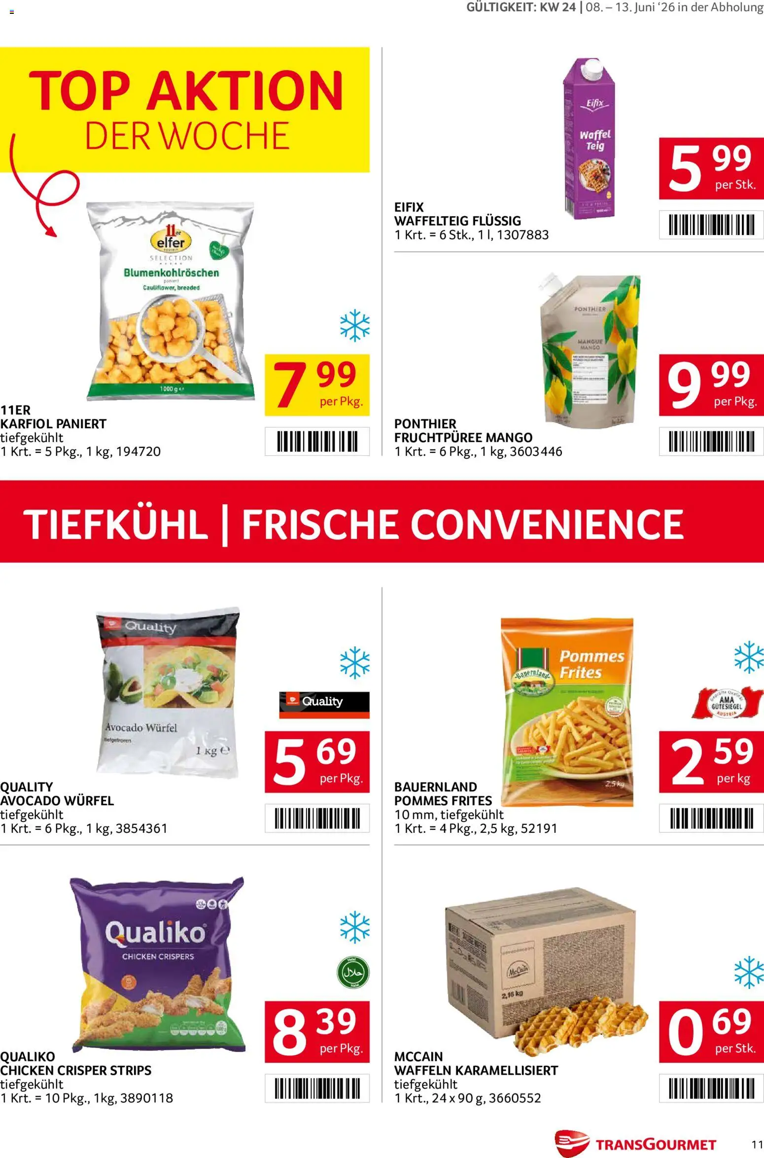 Transgourmet Flugblatt gültig ab 08.06.2026 | Seite: 11 | Produkte: Avocado, Mango, Rum