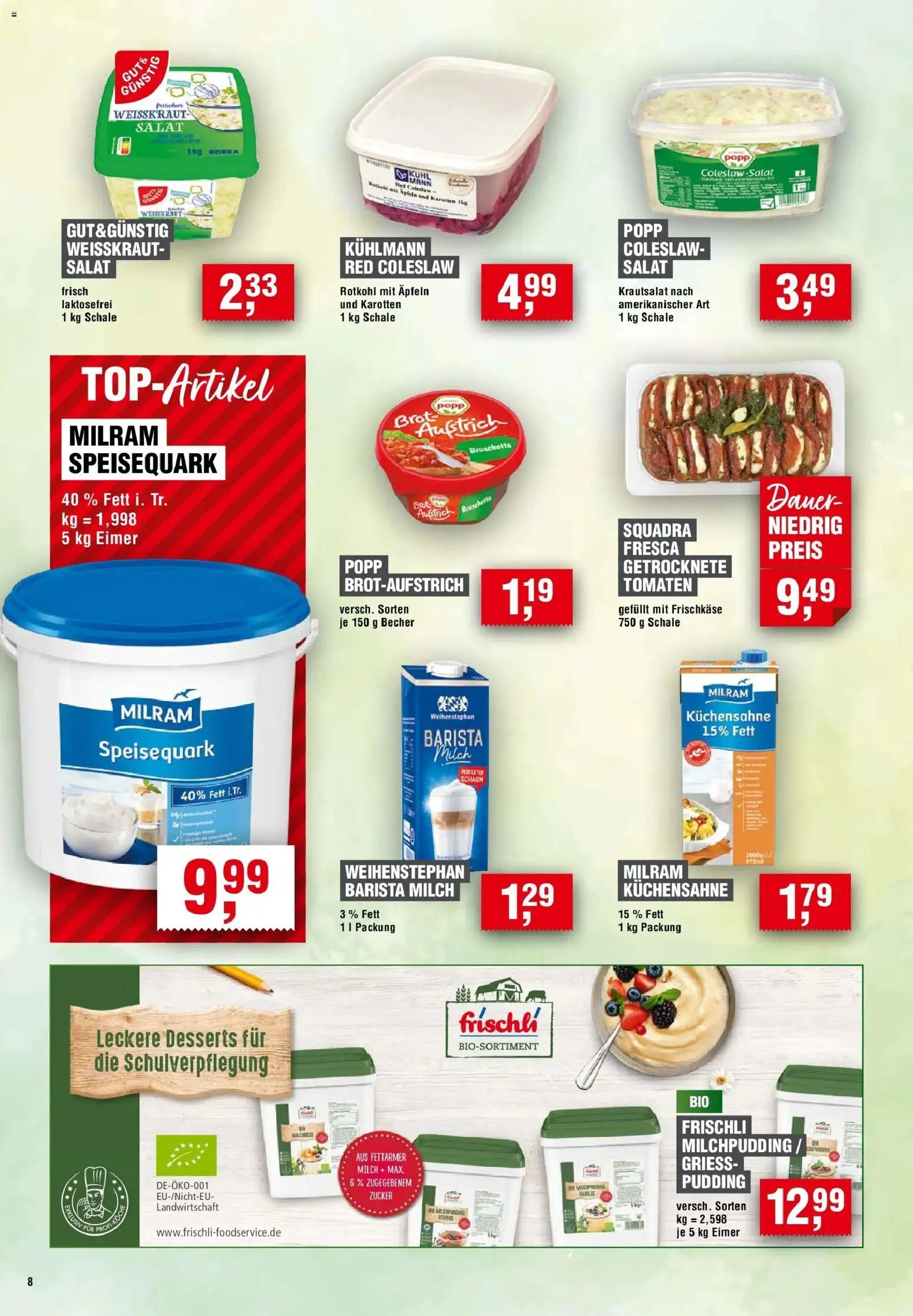 Edeka Prospekt Offenburg – gültig ab 13.08.2026 | Seite: 8 | Produkte: Grieß, Milch, Tomaten, Frischkase
