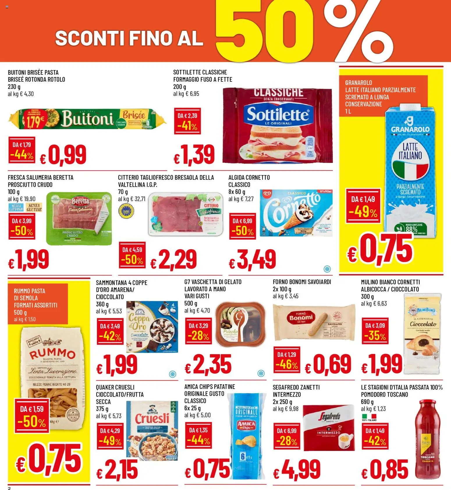 Volantino Galassia del 23/07/2026 | Pagina: 2 | Prodotti: Bresaola, Patatine, Formaggio, Savoiardi