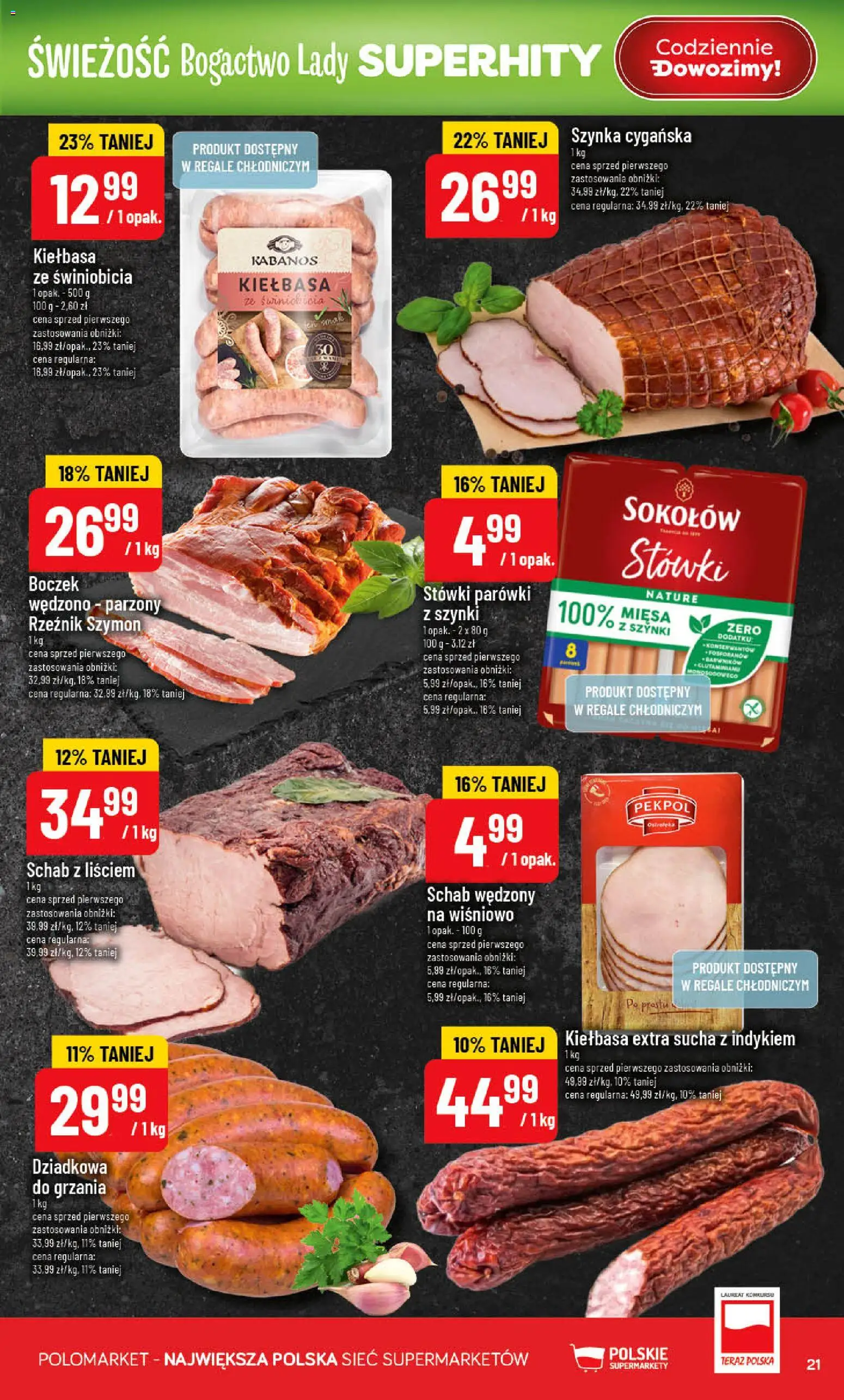 POLOmarket gazetka od 20.05.2026 | Strona: 21 | Produkty: Schab, Parówki, Szynka, Boczek