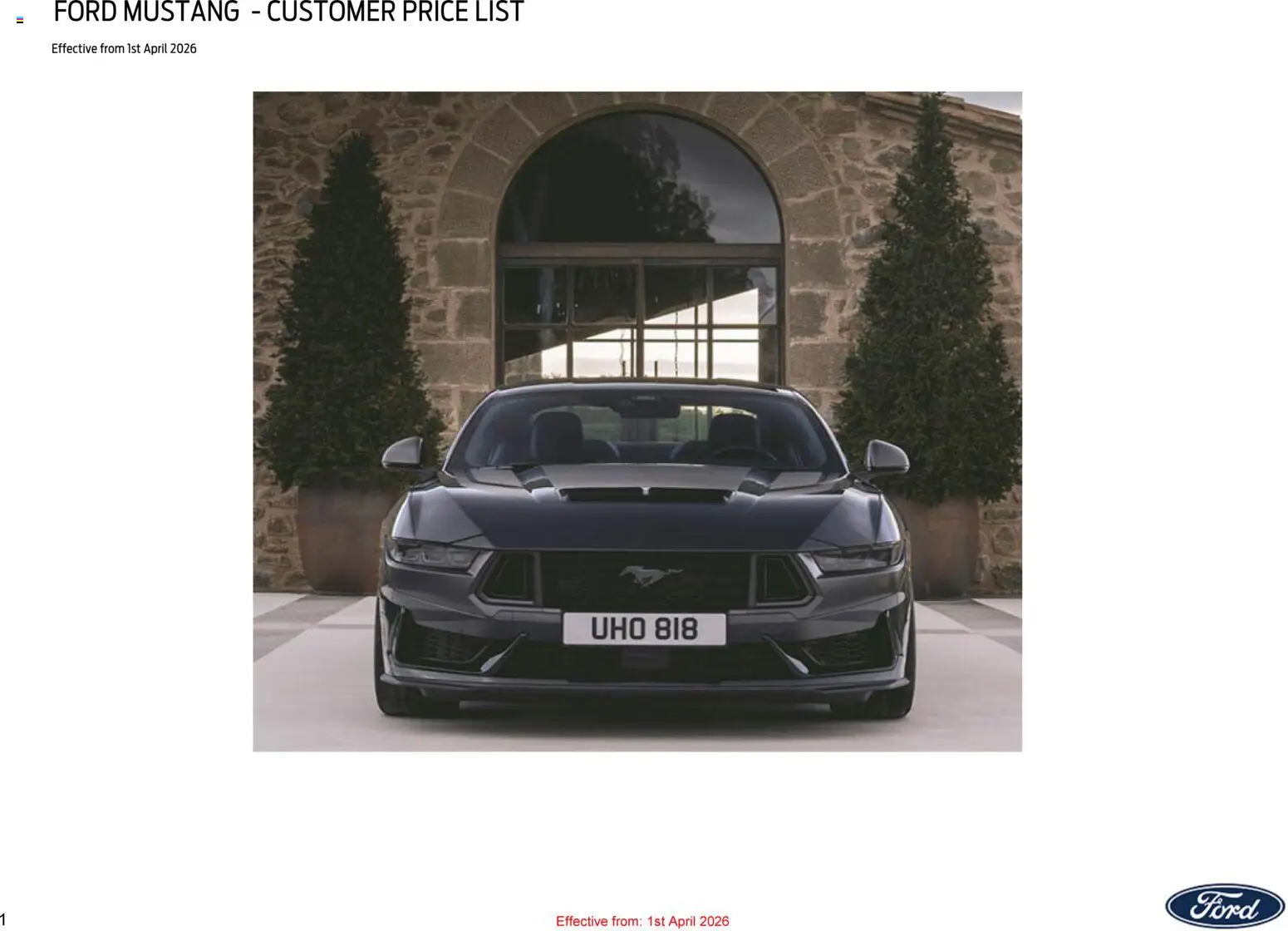 Ford - Mustang (01/04/2026 - 31/12/2026)