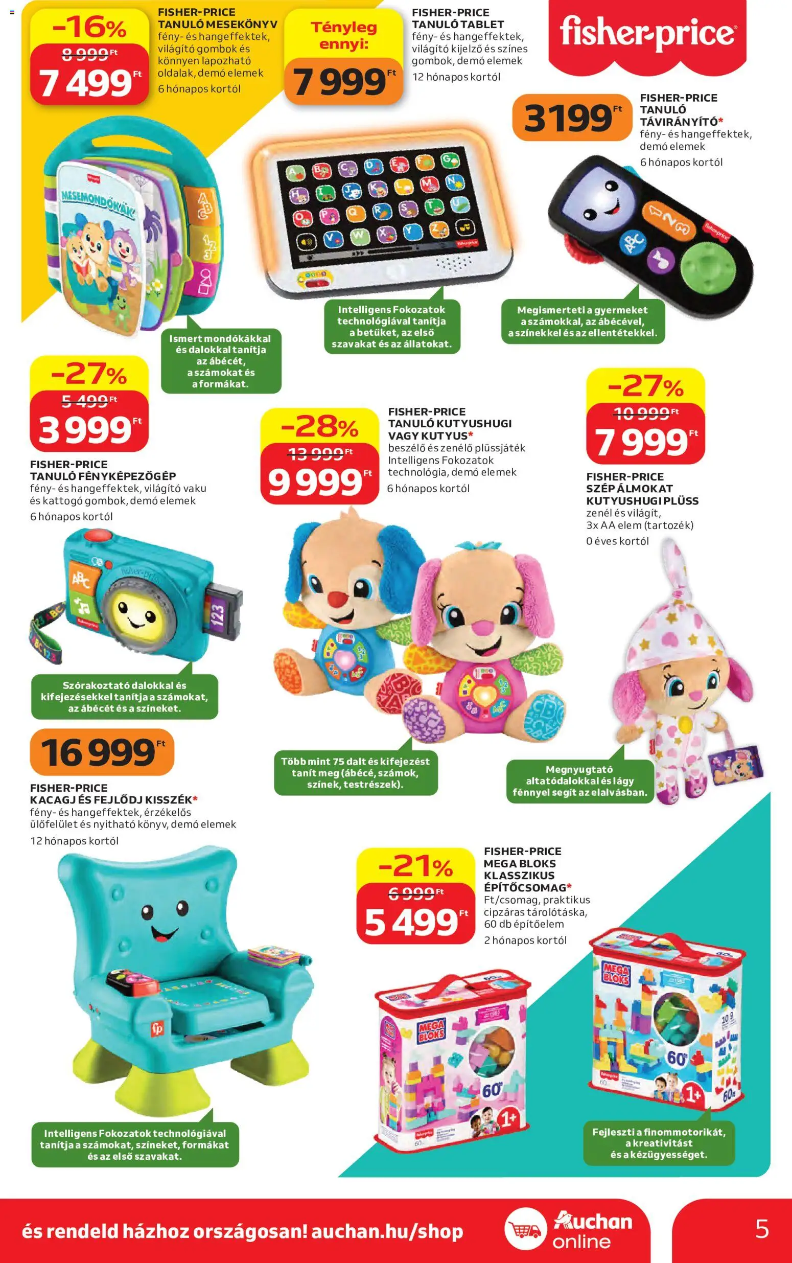 Auchan akciós ujság - amely érvényes a következő dátumtól: 2026.10.22. | Oldal: 5 | Termékek: Plüssjátékok, Fényképezőgép, Plüss, Kijelző