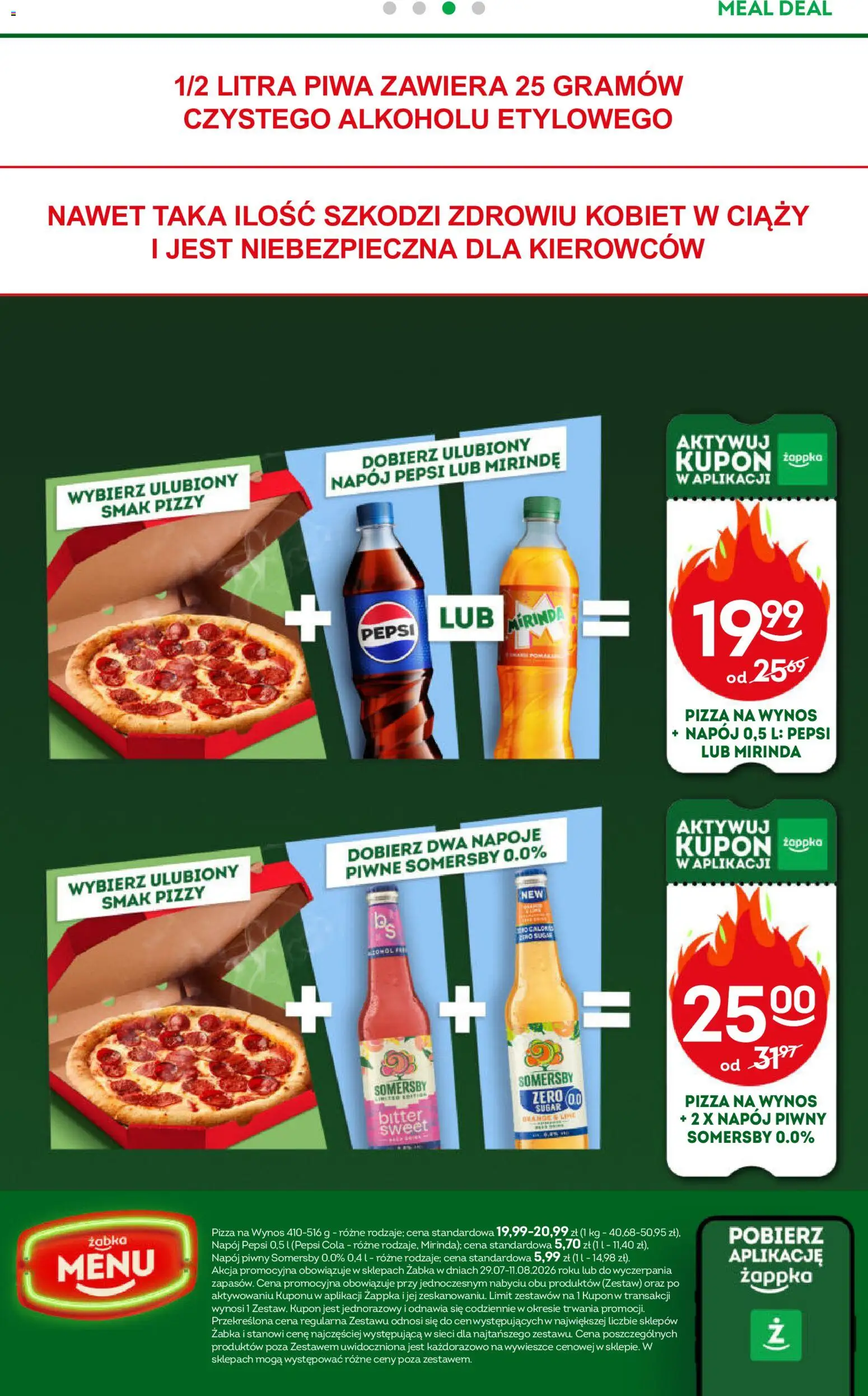 Żabka gazetka od 29.07.2026 | Strona: 64 | Produkty: Napoje, Pepsi cola, Pepsi mirinda, Pizza
