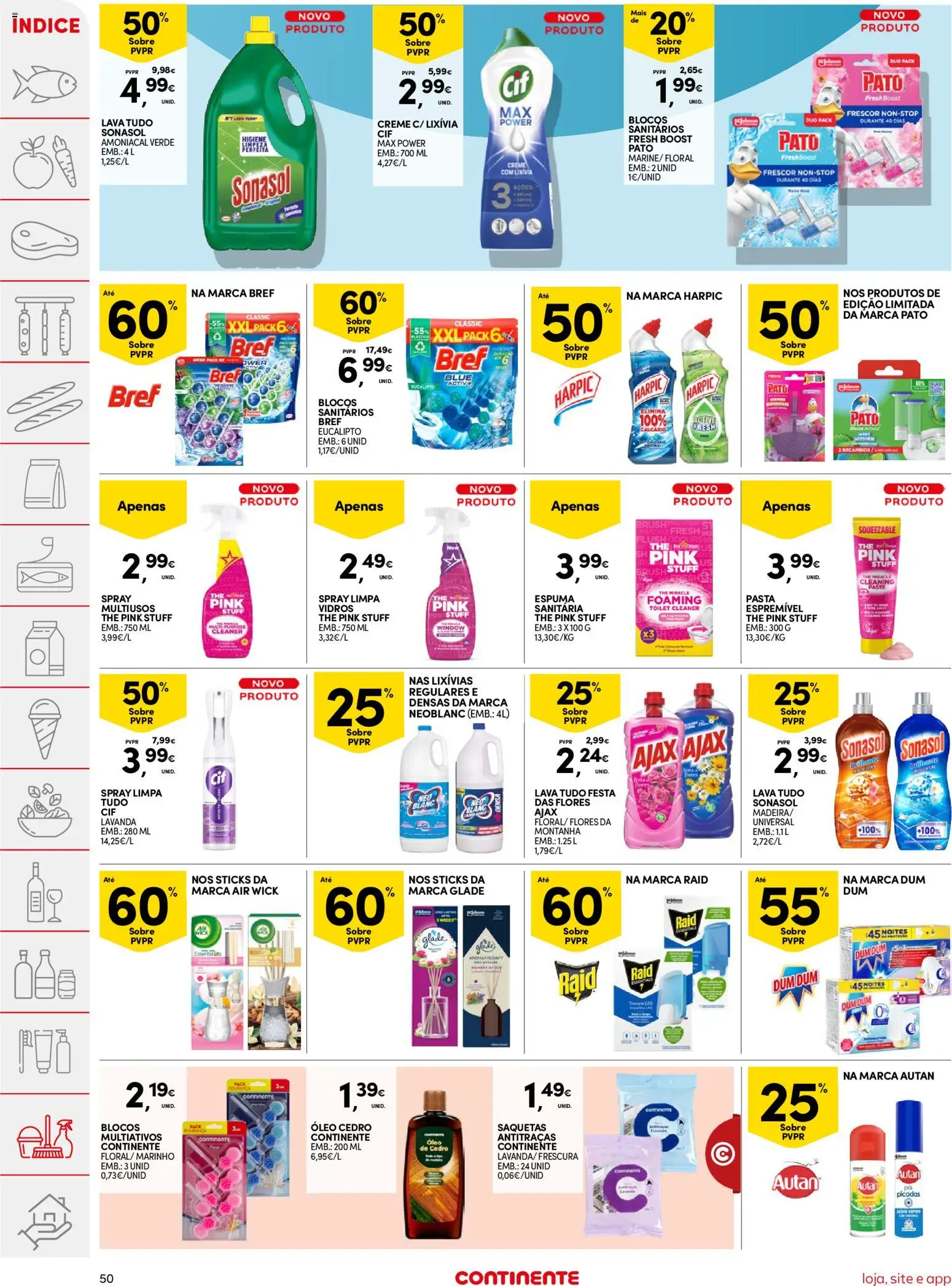 Continente folheto │ válido de 05.05.2026 | Página: 50 | Produtos: Flores, Limpa vidros, Óleo, Creme